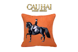 Vỏ Gối  Nhung Signature O Velour -   Horseman Embroidered Art Cushion 45