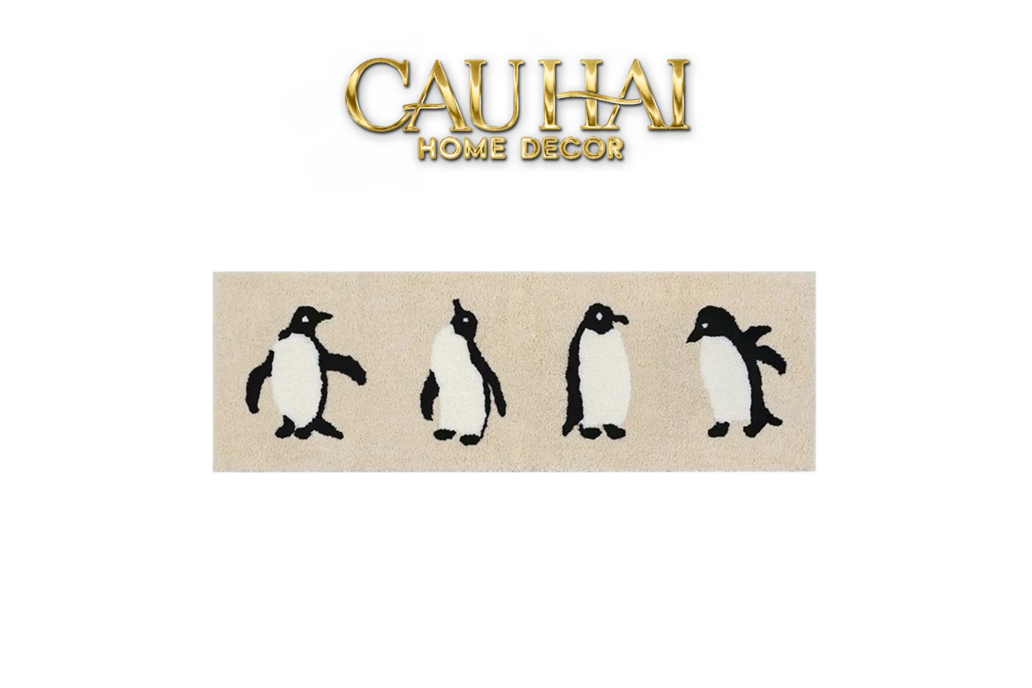 THẢM BED DỆT KIM 80X160 - PENGUIN PARADE-CẬU HAI HOME DECOR