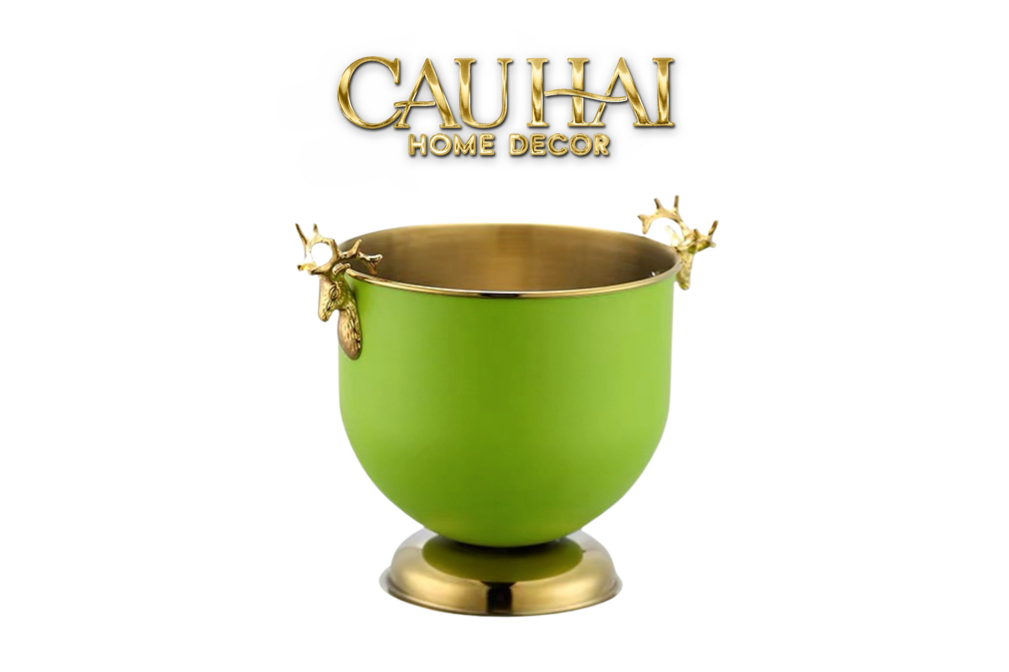 HOME COUTURE - XÔ ĐÁ AVOCADO GOLDEN ELK ICE BUCKET 2L-CẬU HAI HOME DECOR