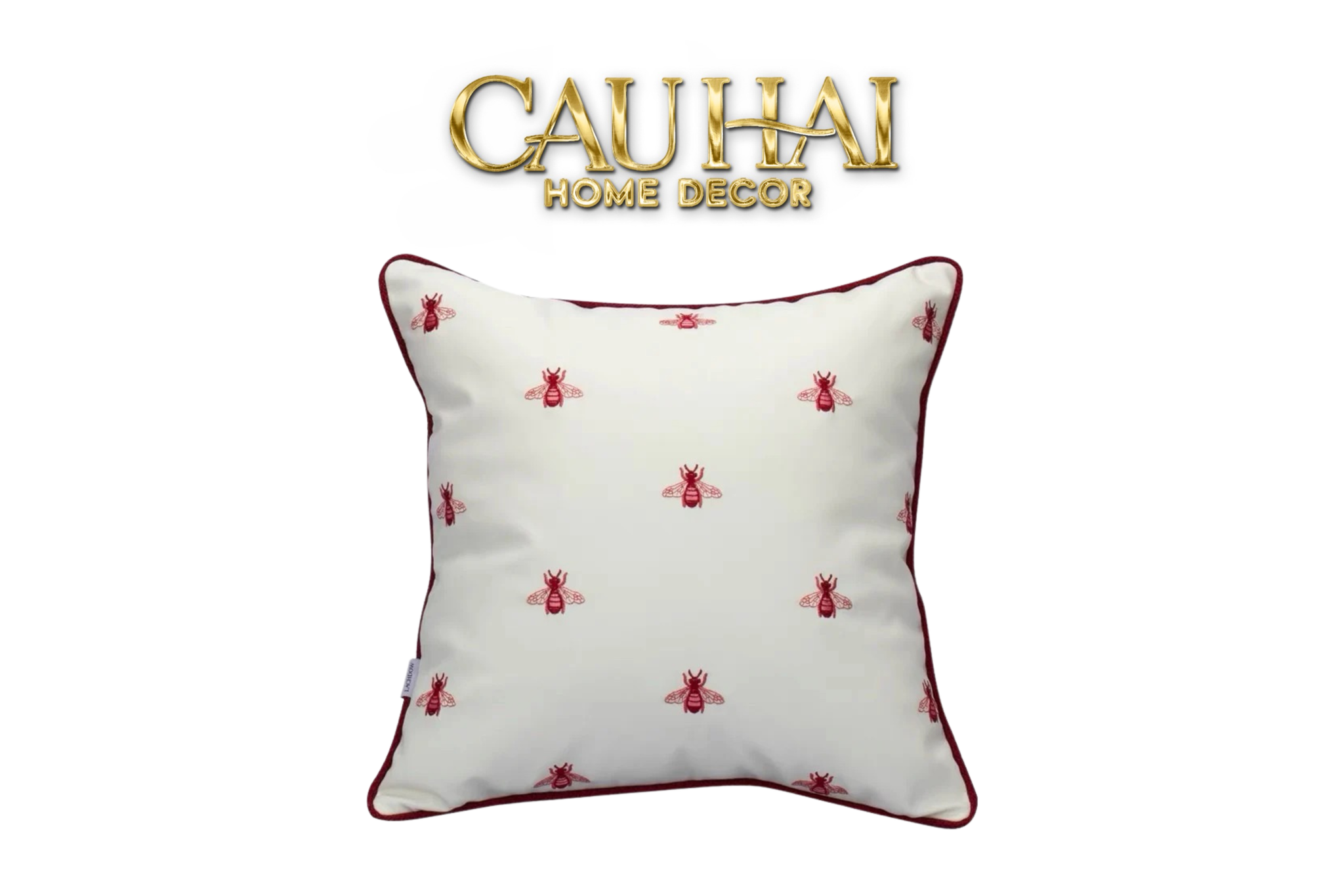 HOME COUTURE - VỎ GỐI DA  FUCHSIA SPARKLE BEE L’ABEILLE  45