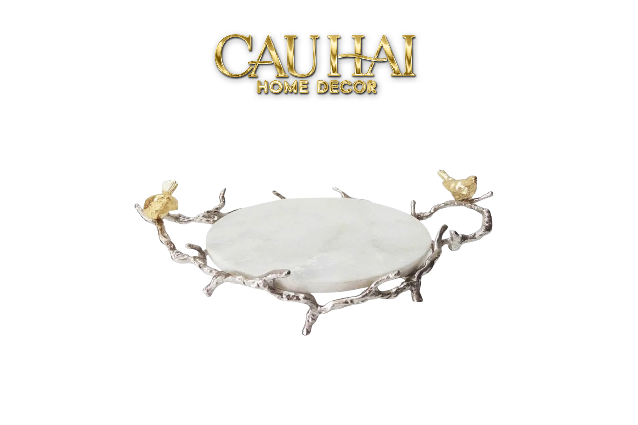 HOME COUTURE - IMPERIAL MARBLE PLATINUM ROMANIAN TRAY SS25