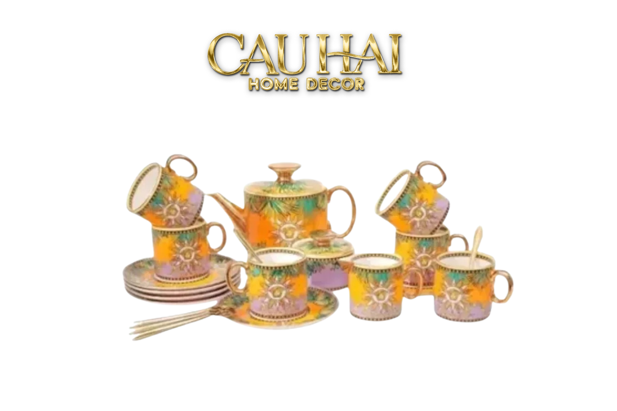 Home Couture - Set Bình Trà Jungle Animalier 21Pcs Ss25-CẬU HAI HOME DECOR