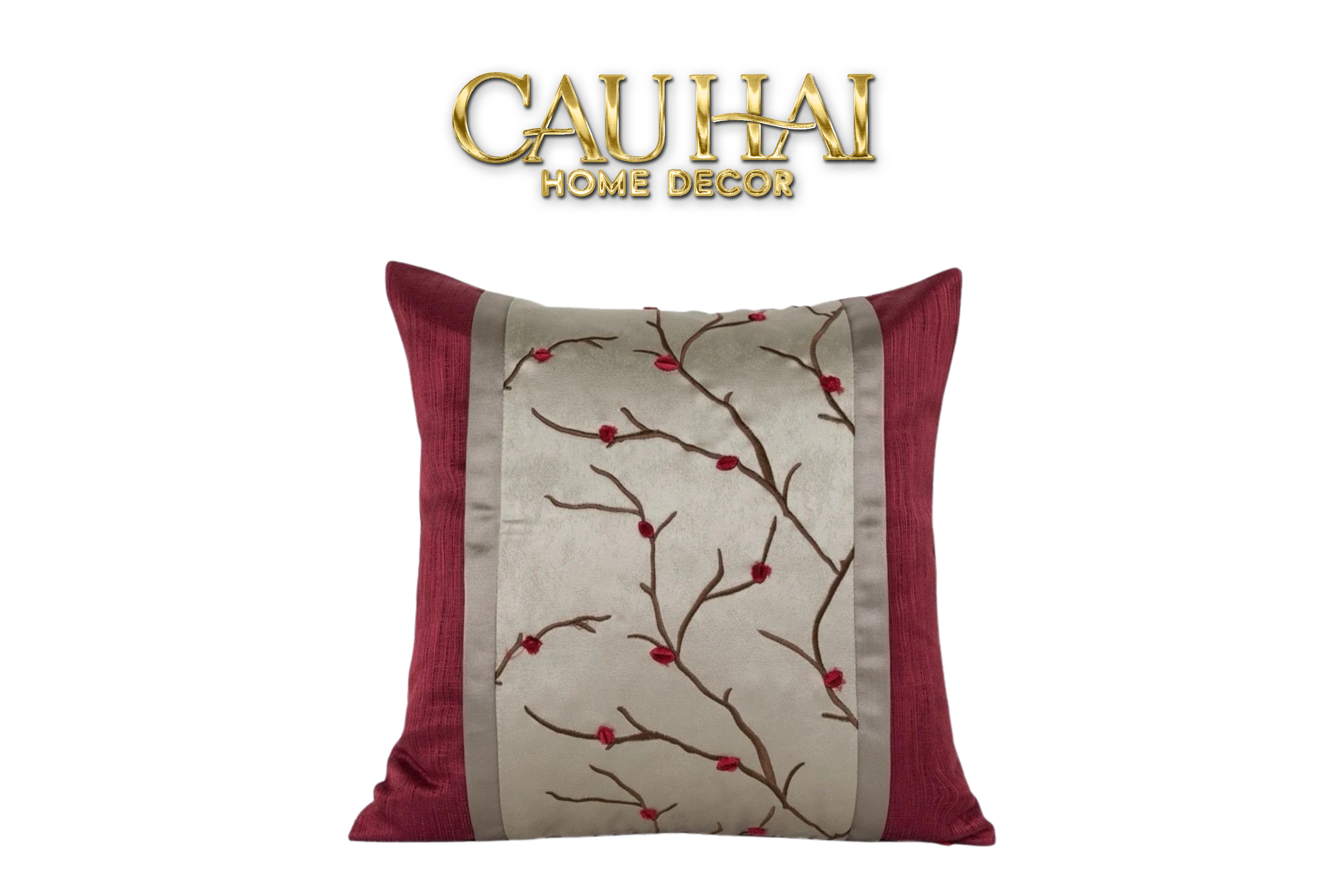 VỎ GỐI LỤA FLEURS DE SOIE CRAMOISIES 45