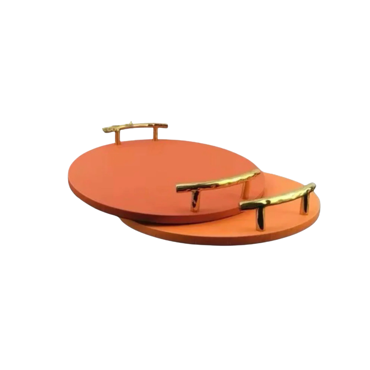 Eclipse Tangerine Luxe Leather Round Tray D35x5.5