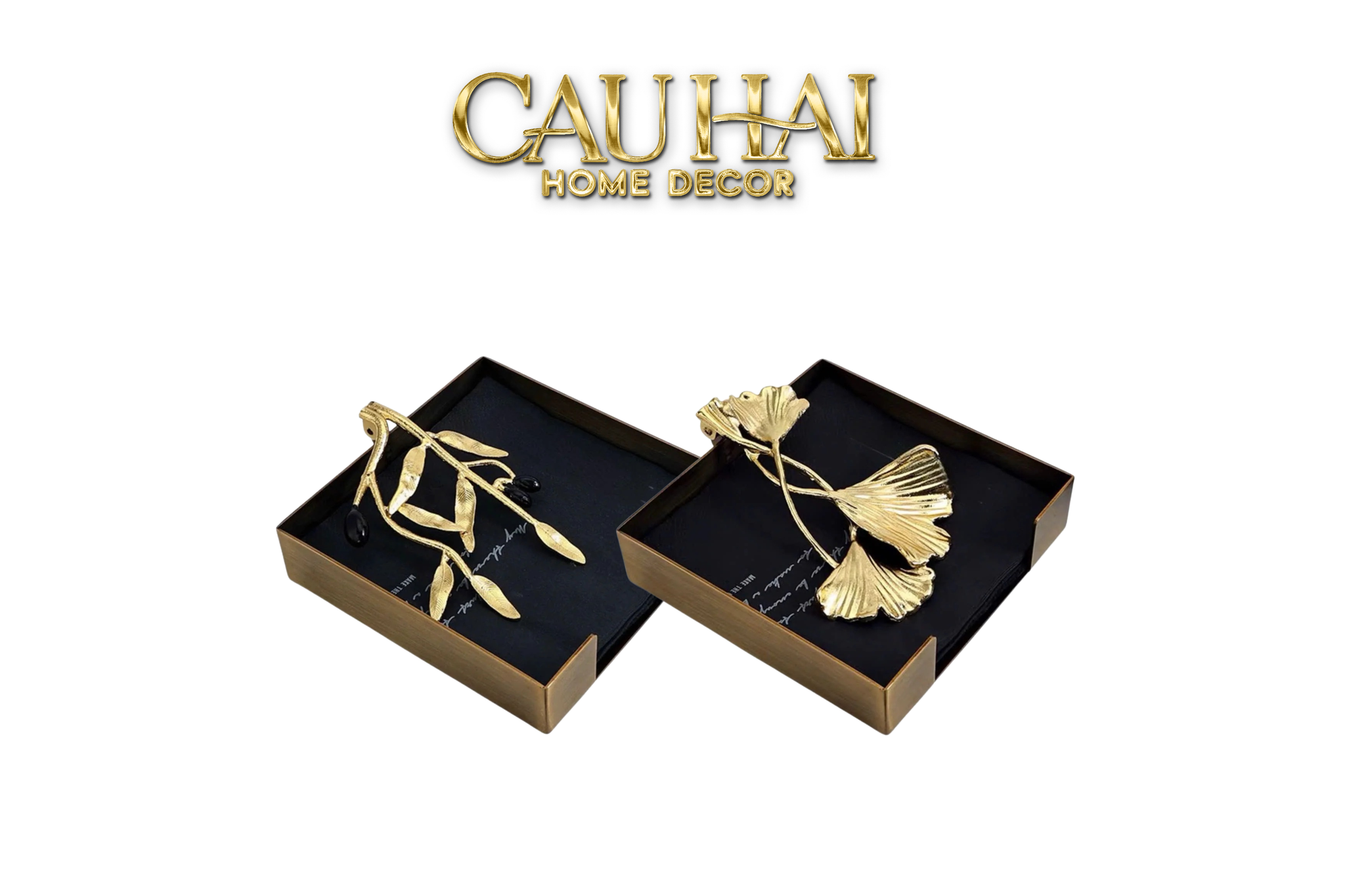 HOME COUTURE - KHAY GIẤY BRASSON MISTLETOE TISSUE TRAY