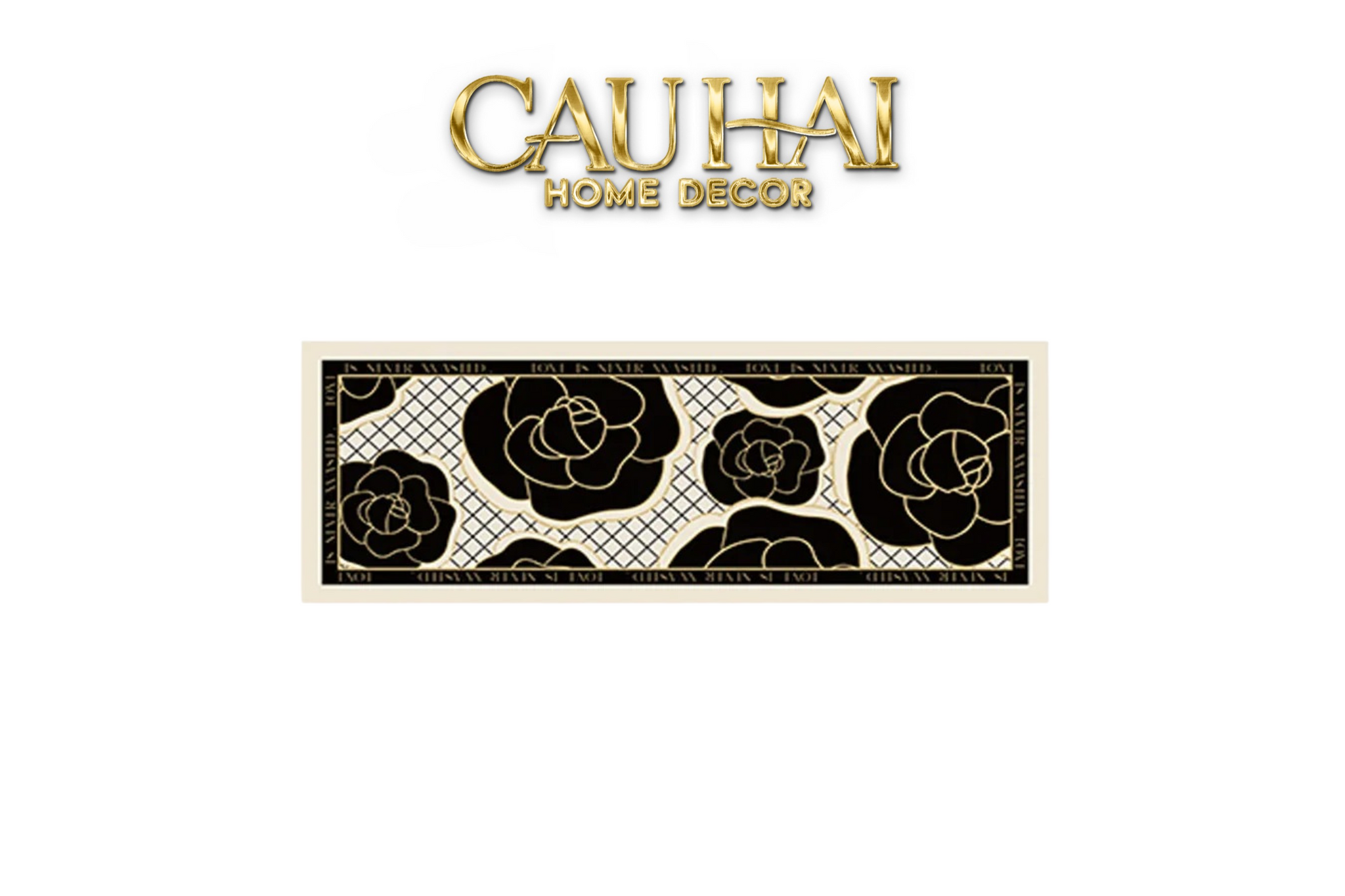 THẢM BẾP DA 150 BLACK ROSES SPELL IN BLOOM-CẬU HAI HOME DECOR