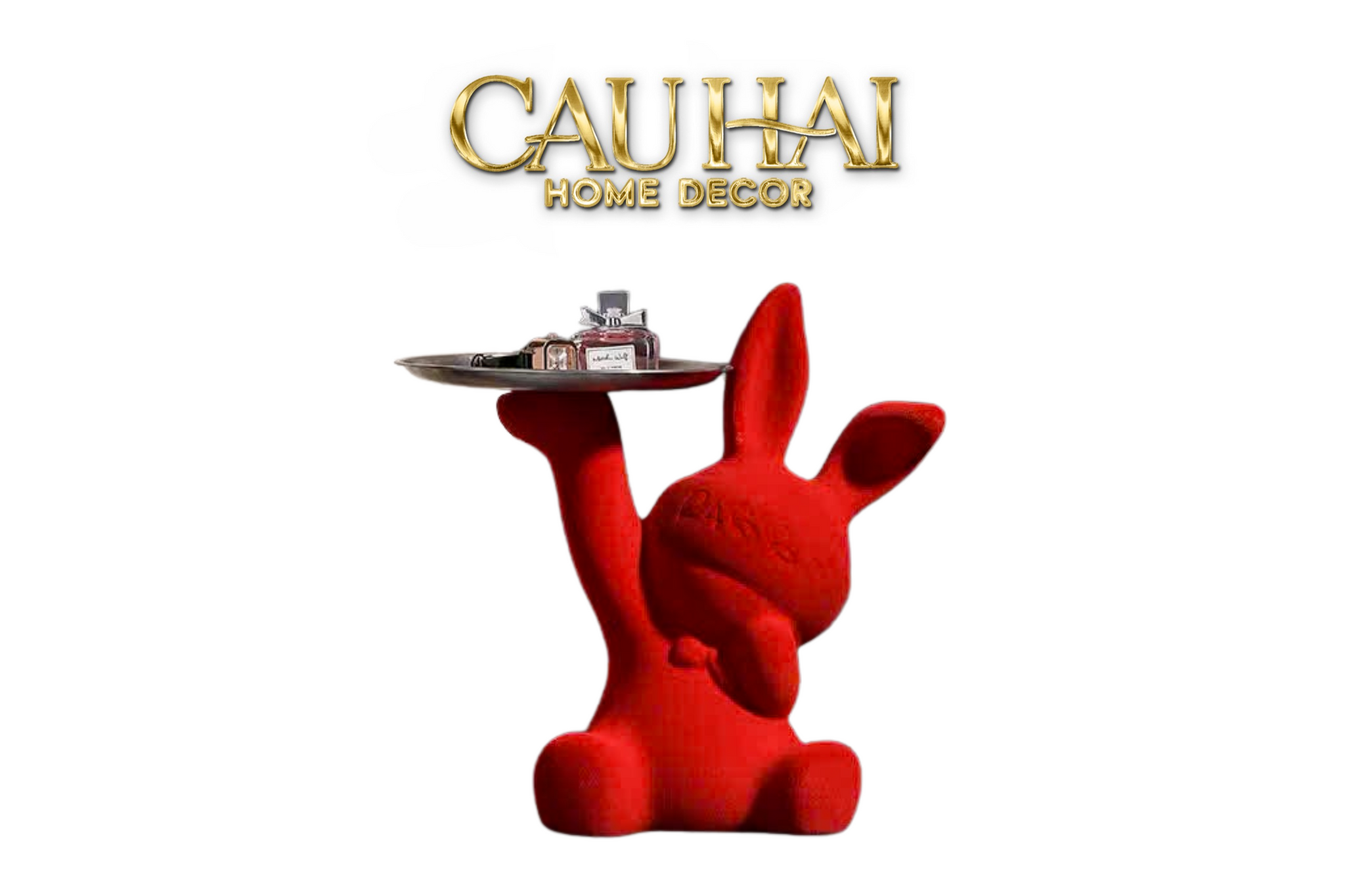 TƯỢNG THỎ RED VELVET TINY LAPIN-CẬU HAI HOME DECOR
