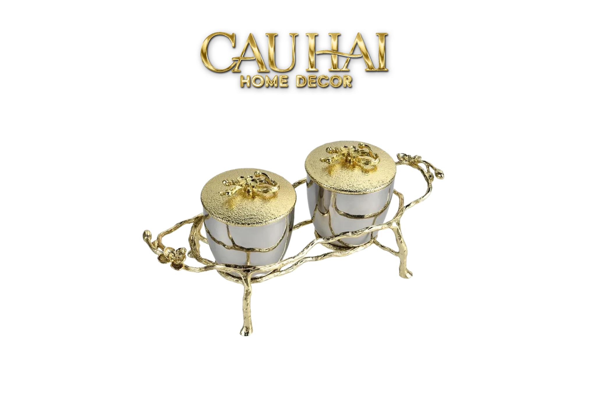 HOME COUTURE - BRASSON PLATINUM JAR.-  LES  FLEURS D'Or