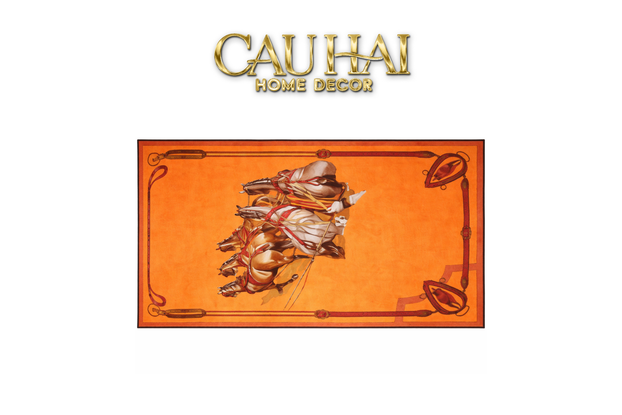 Thảm Nhung Điêu Khắc - 80X200 Imperial  Equestrian Roman Chariot Bedding Rug