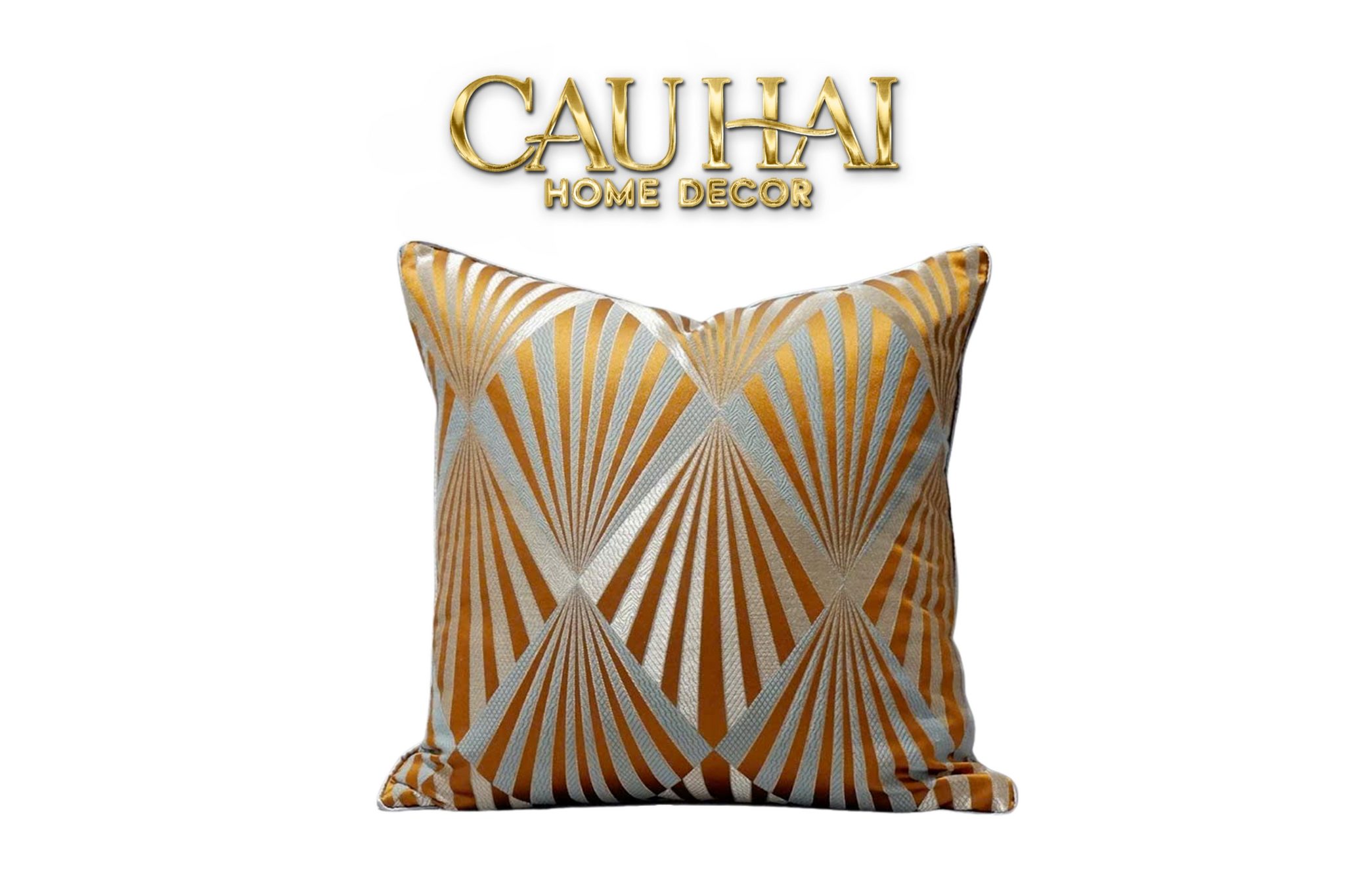 VỎ GỐI LỤA JACQUARD AURUM SUNBURST 45-CẬU HAI HOME DECOR
