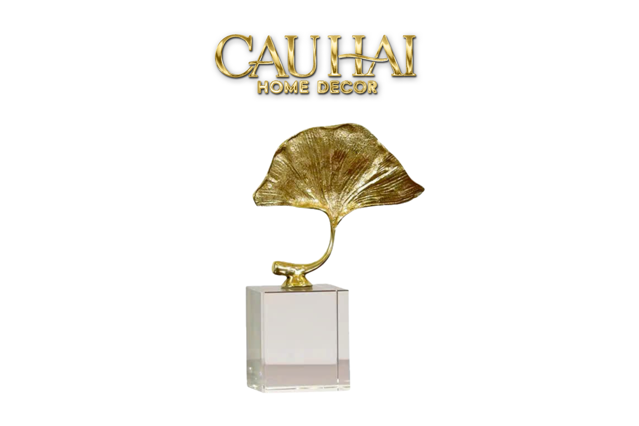 HOME COUTURE - TƯỢNG LÁ  NGÂN HẠNH CRYSTAL BRASSON GINKGO H25