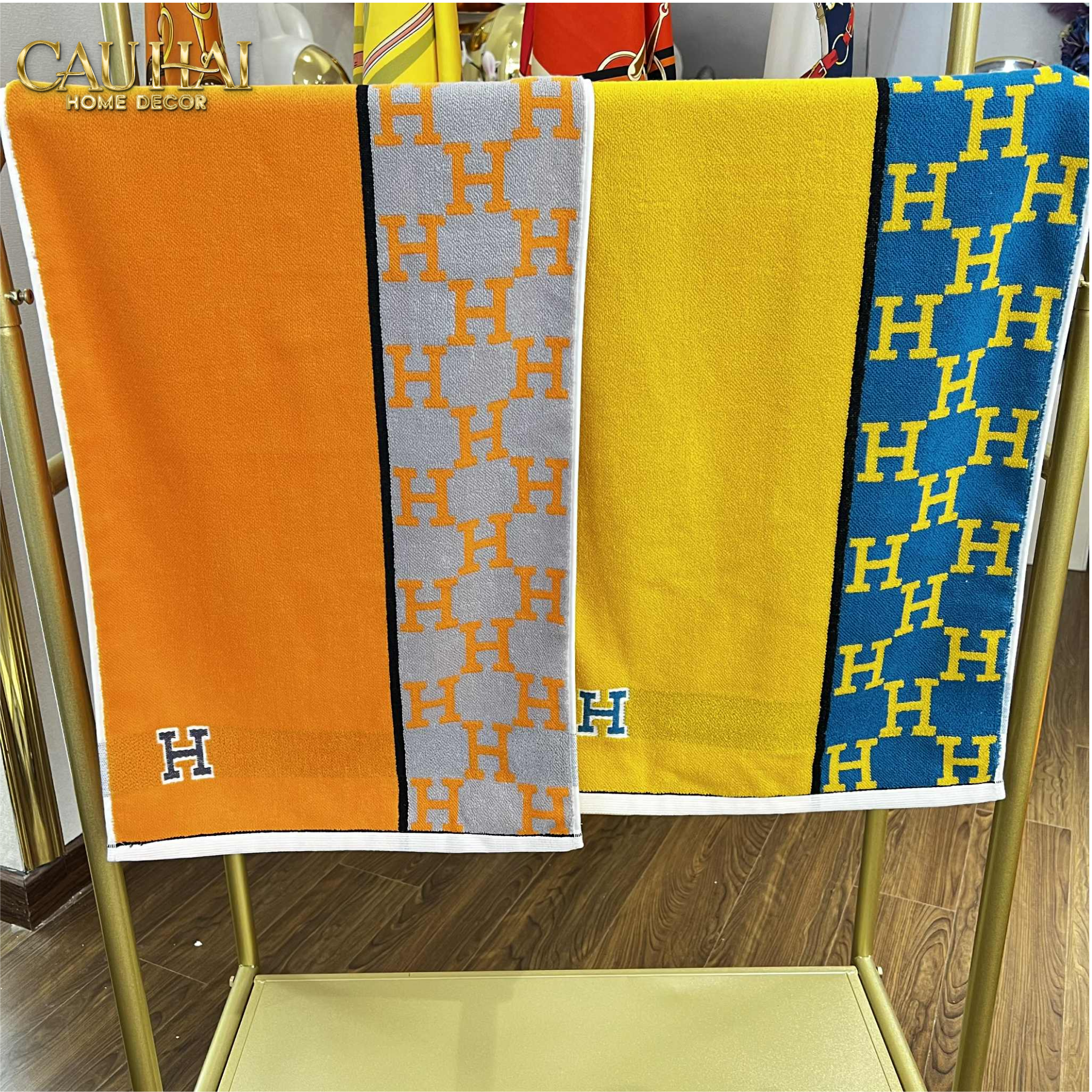 SET 2 KHĂN MẶT 40X90 - SIGNATURE H - SUN & SKY COLOR - FACE TOWEL-CẬU HAI HOME DECOR