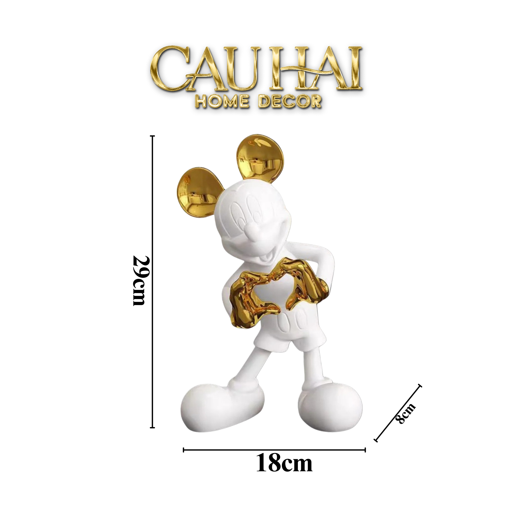 TƯỢNG MICKEY T’ES AMOUR D’OR H29-CẬU HAI HOME DECOR