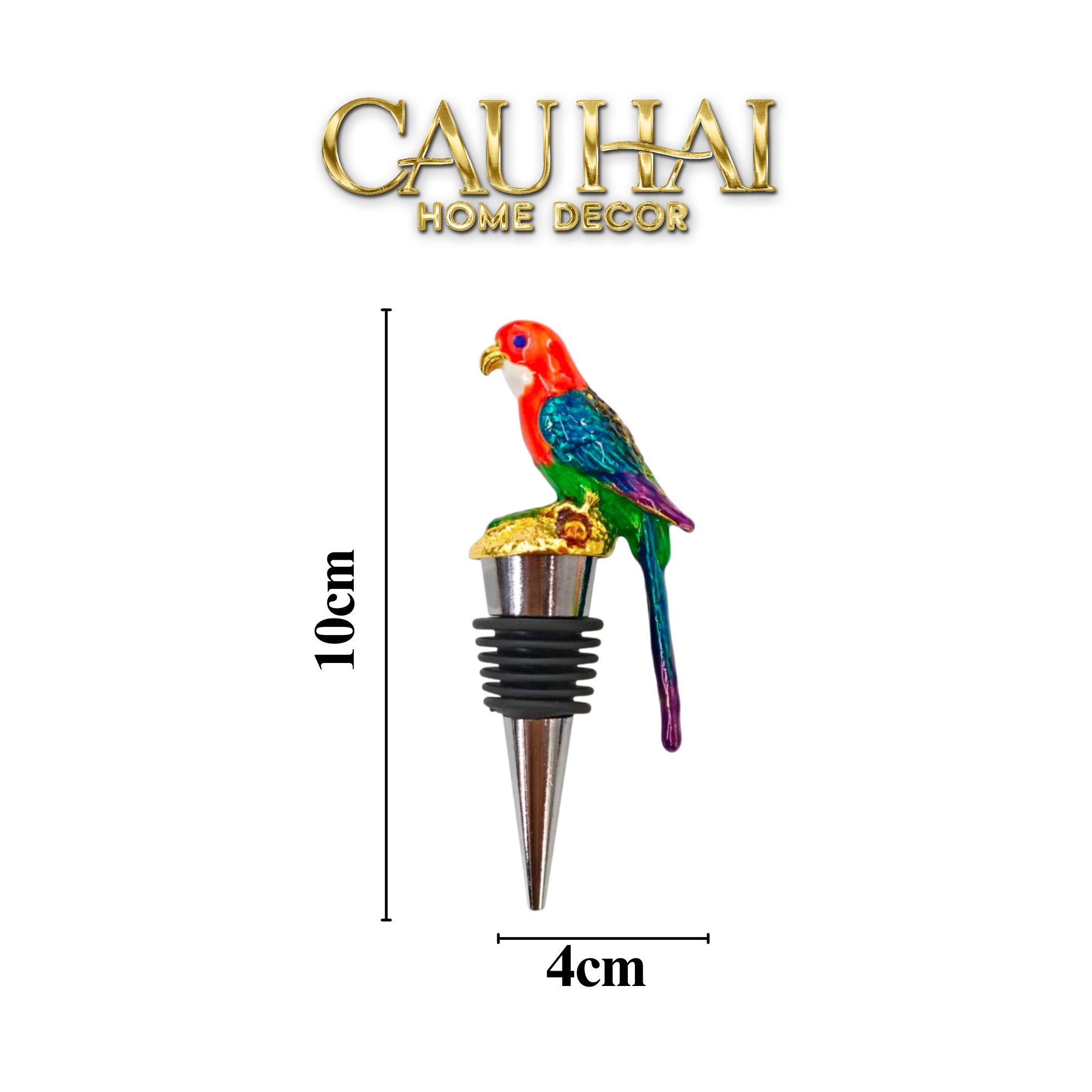 NÚT ĐẬY - PARROT WINE STOPPER PRIVILEGE COLLECTION-CẬU HAI HOME DECOR