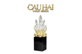 HOME COUTURE - TƯỢNG THẠCH ANH CÉLESTE CRYSTAL FLAME - OBSIDIAN BASE H30