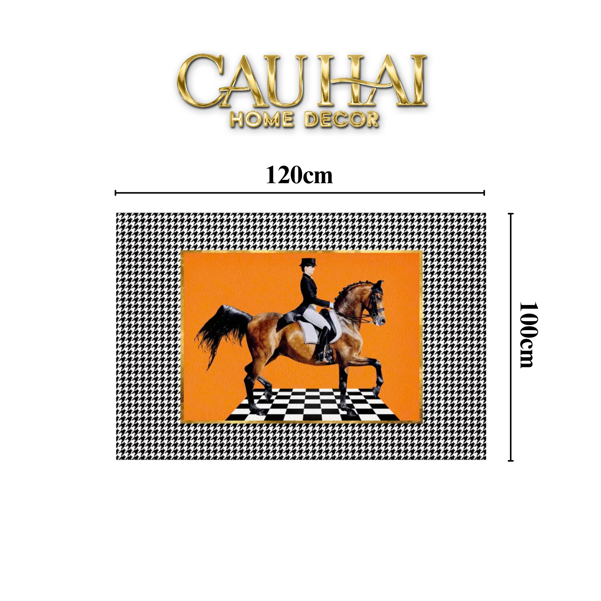 THẢM CỬA DA 100X120 - HOUND OB HORSE MAN-CẬU HAI HOME DECOR