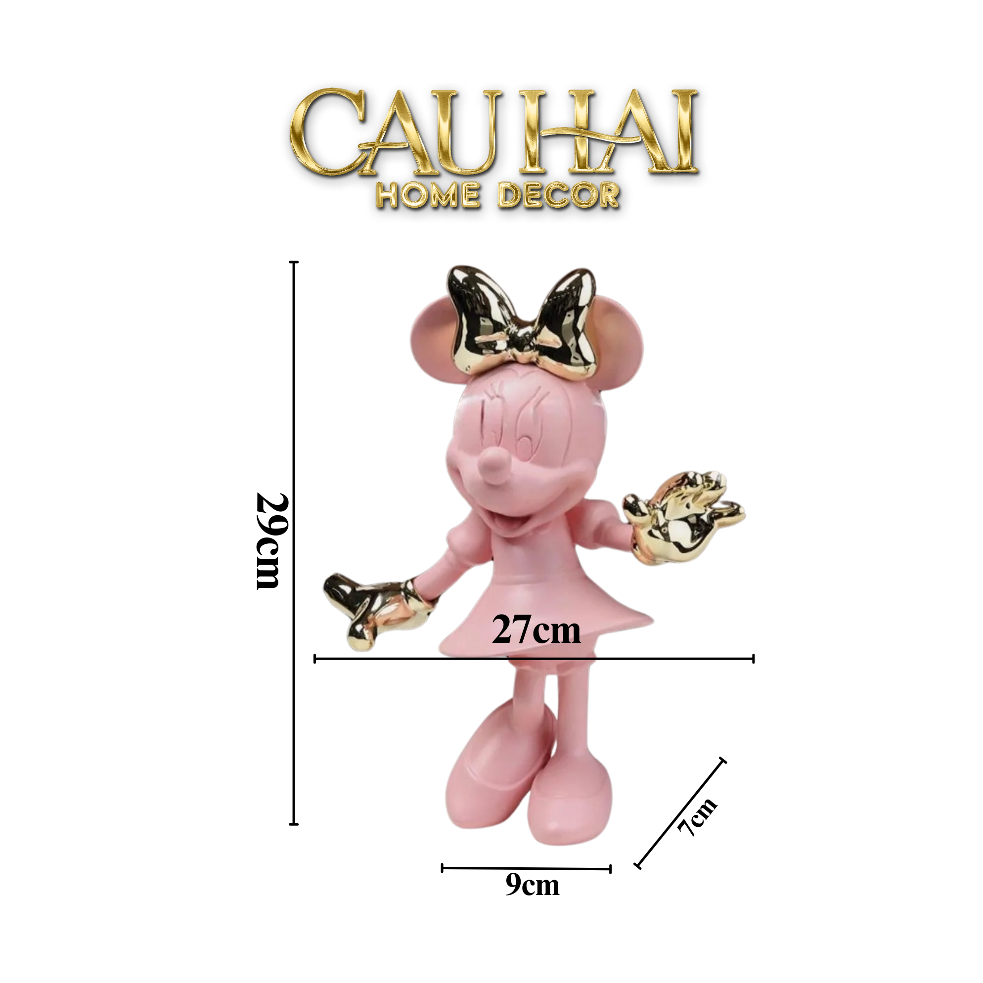 TƯỢNG MINNIE PINKYBOO H29-CẬU HAI HOME DECOR