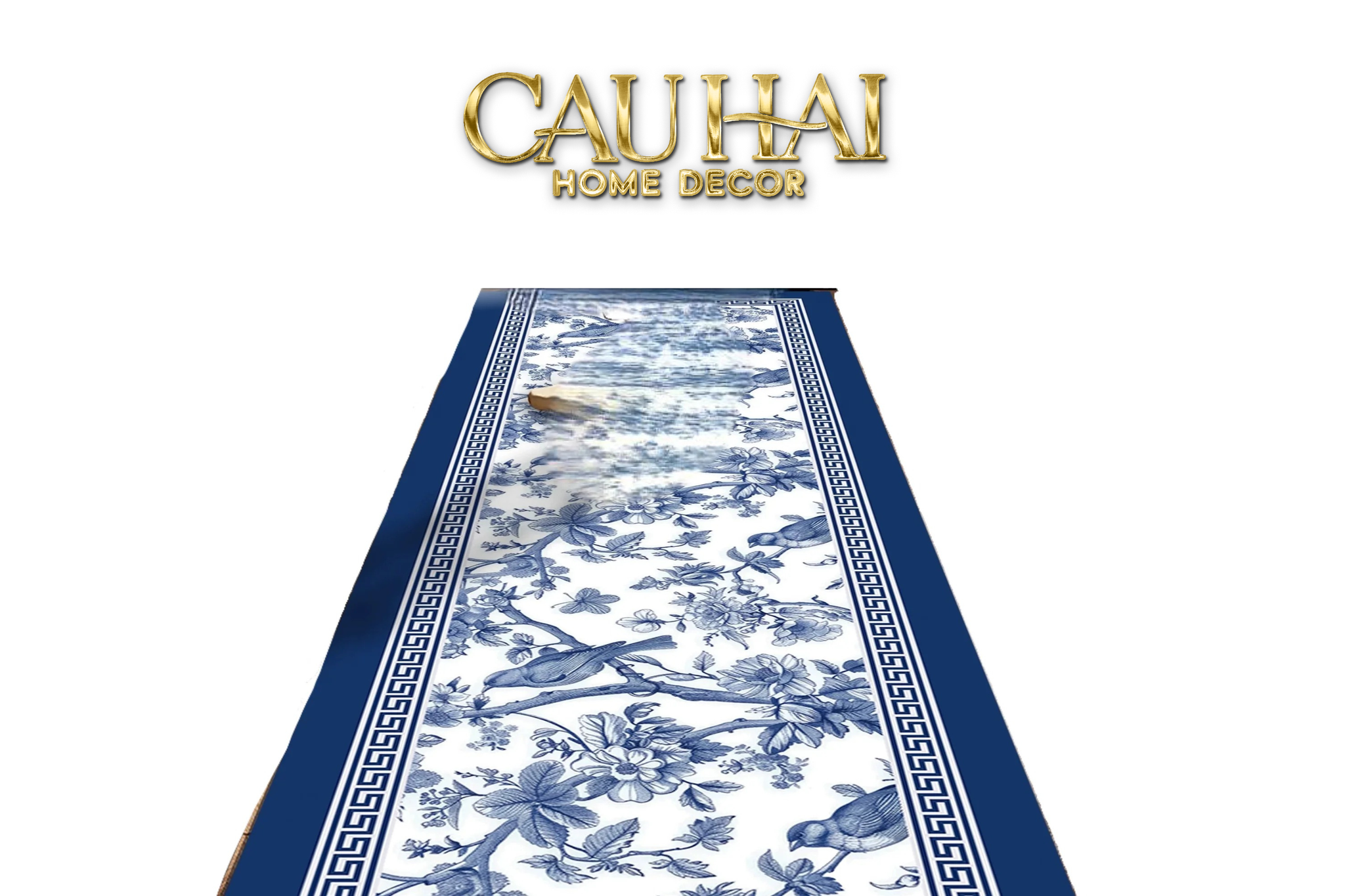 Thảm Bếp Microfiber 150 - Porcelain Revival Art - Indochine Oriental Jardin Kitchen Mat