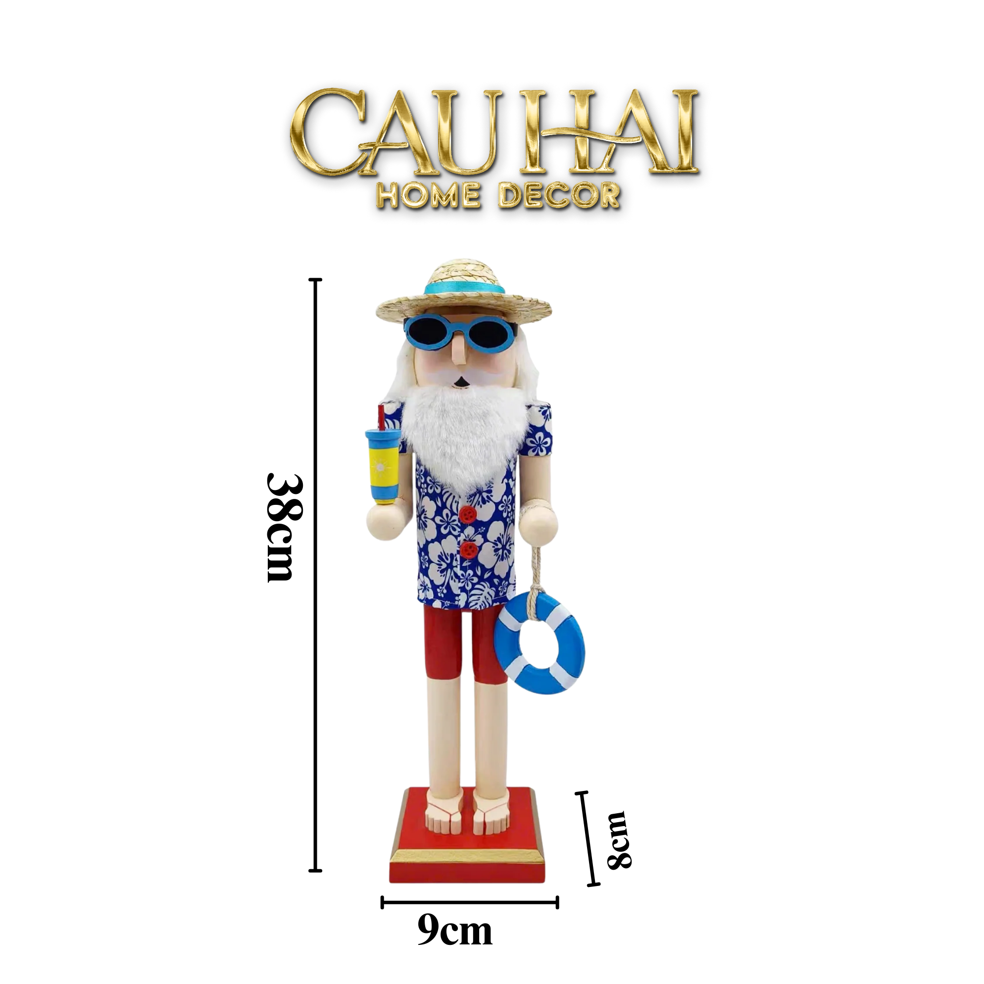 Fêtes Couture - Tượng Nutcracker Hawaii 38Cm