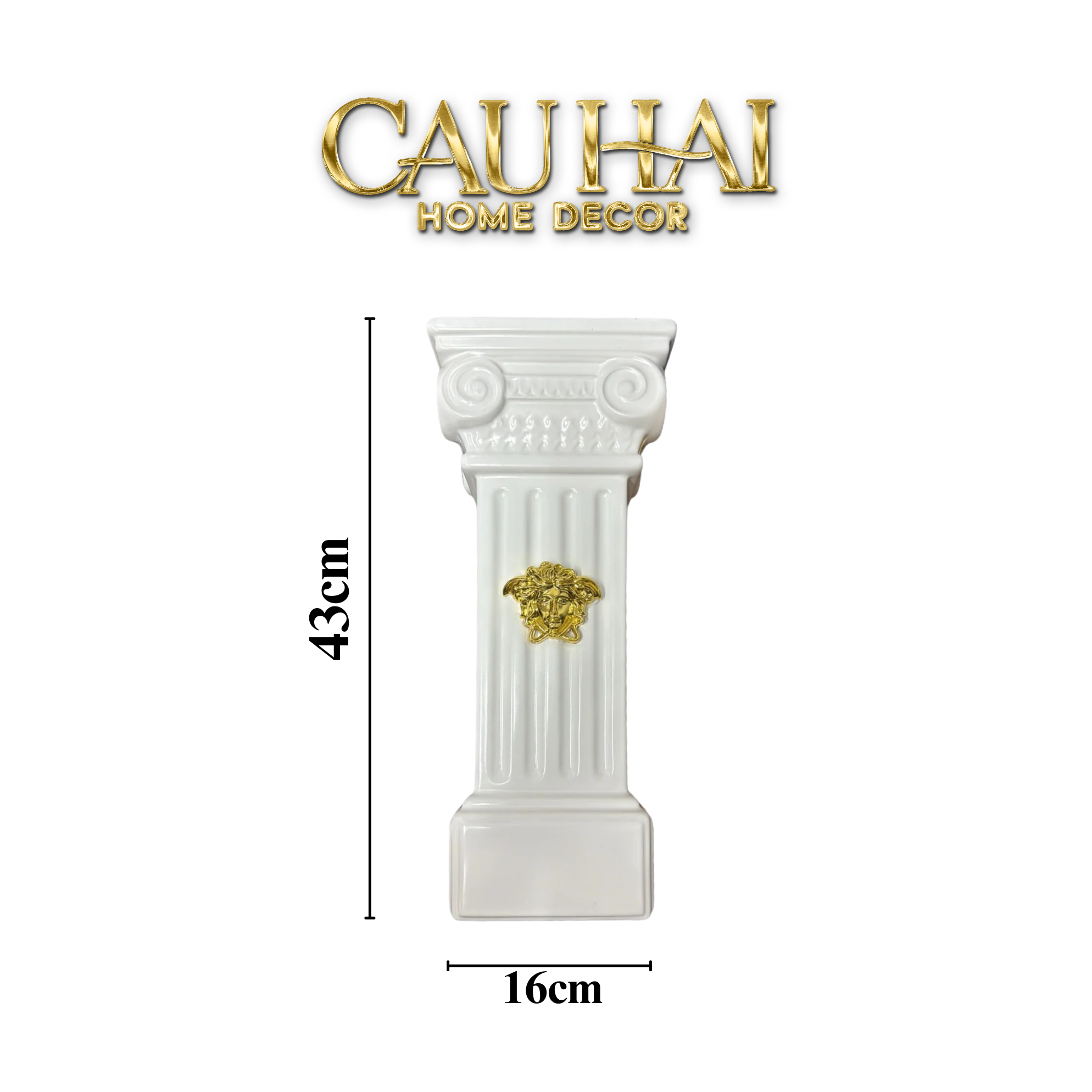 HOME COUTURE - TƯỢNG CỘT MYTHOLOGY IONIC MEDUSA COLUMN H43-CẬU HAI HOME DECOR