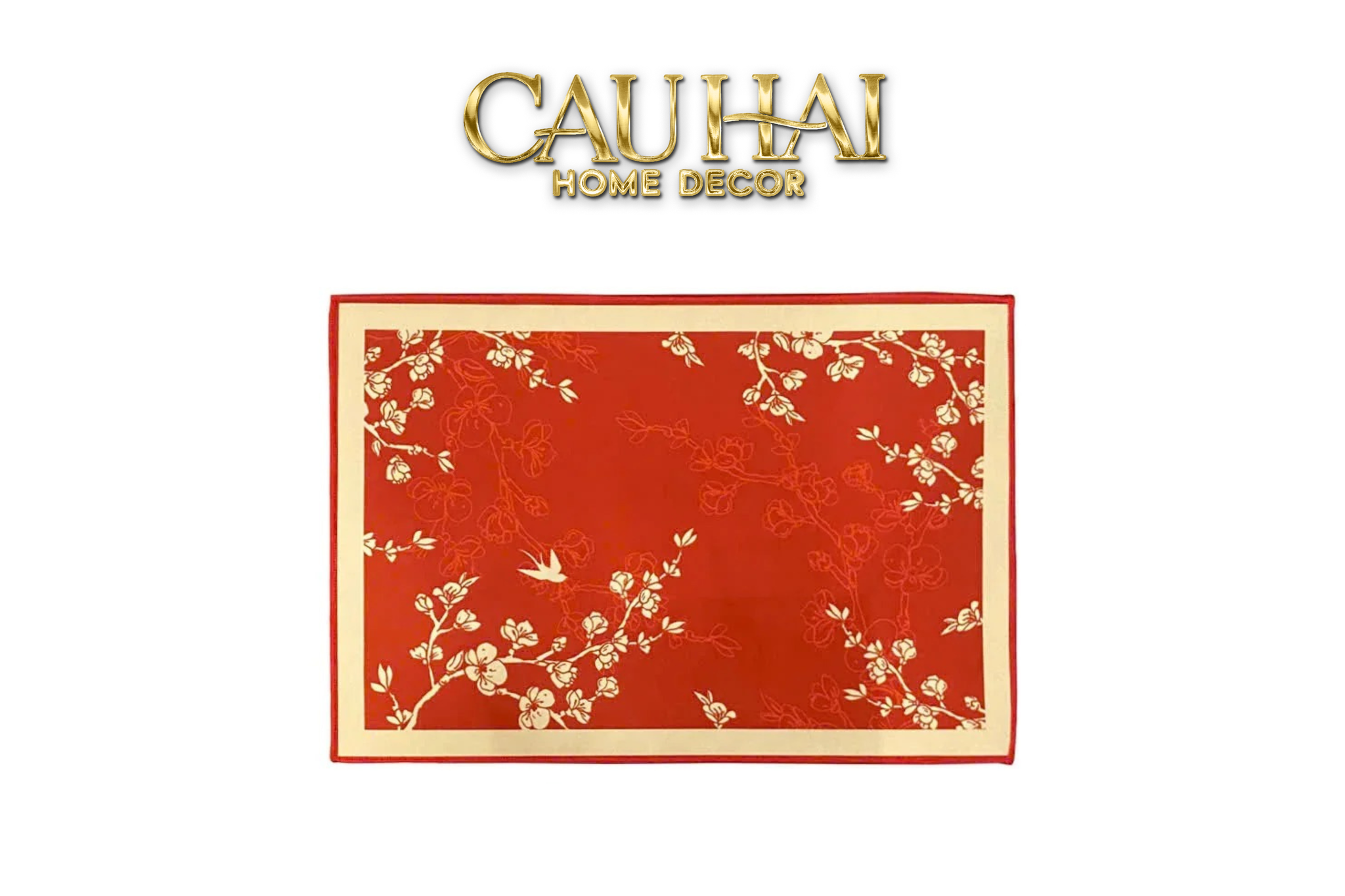 Thảm Cửa Nhung Bỉ 60X90 - Rouge Petite  Floral