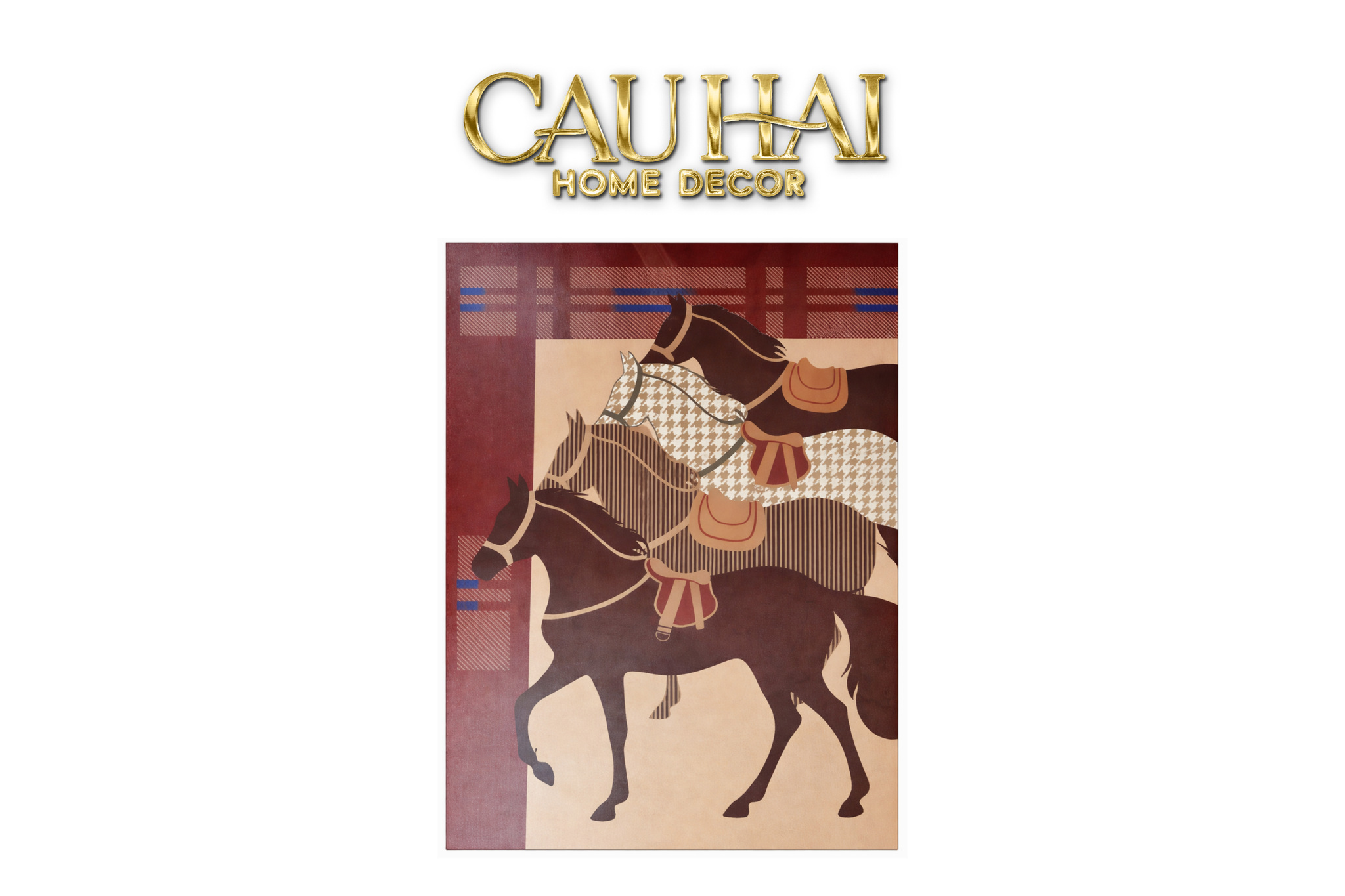 Thảm Cửa Chính 90x120 Da Cao Cấp - L'Atelier Rouge de Voyage  Équestre