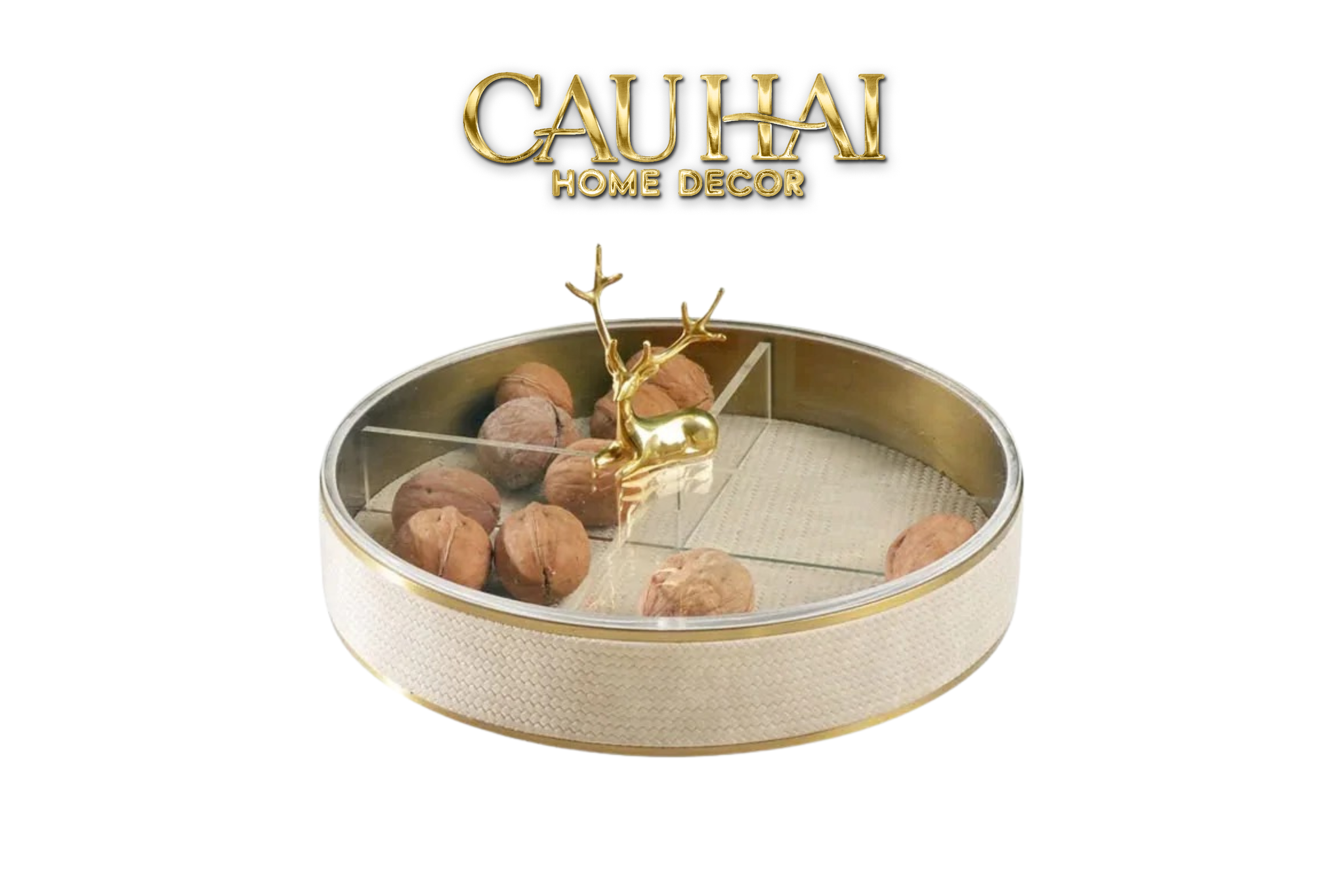 Tết Couture - Hộp Bánh Mứt Allure Lux Leather  D'Ivoire Antler Portrait