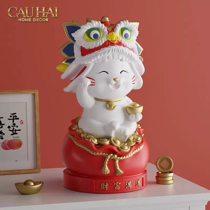 Tết Couture - Tượng Mèo Thần Tài Phú Mãn Mãn - Gift Box-CẬU HAI HOME DECOR