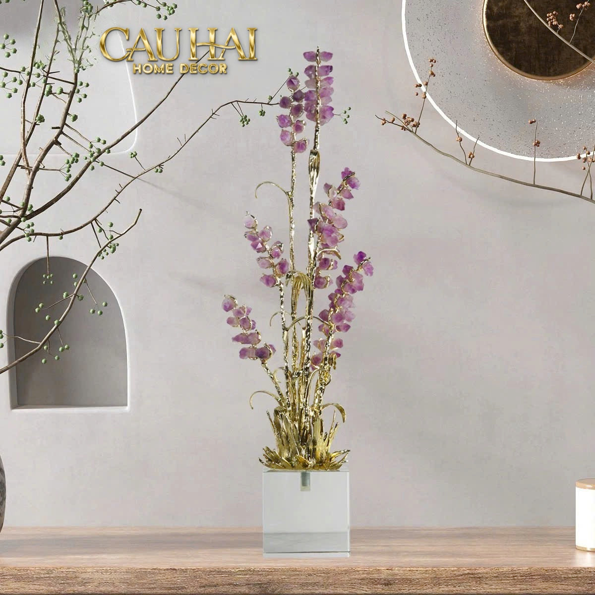 Home Couture - Tượng Lúa Mì Brasson Épi Doré Améthyste Première Galerie-CẬU HAI HOME DECOR