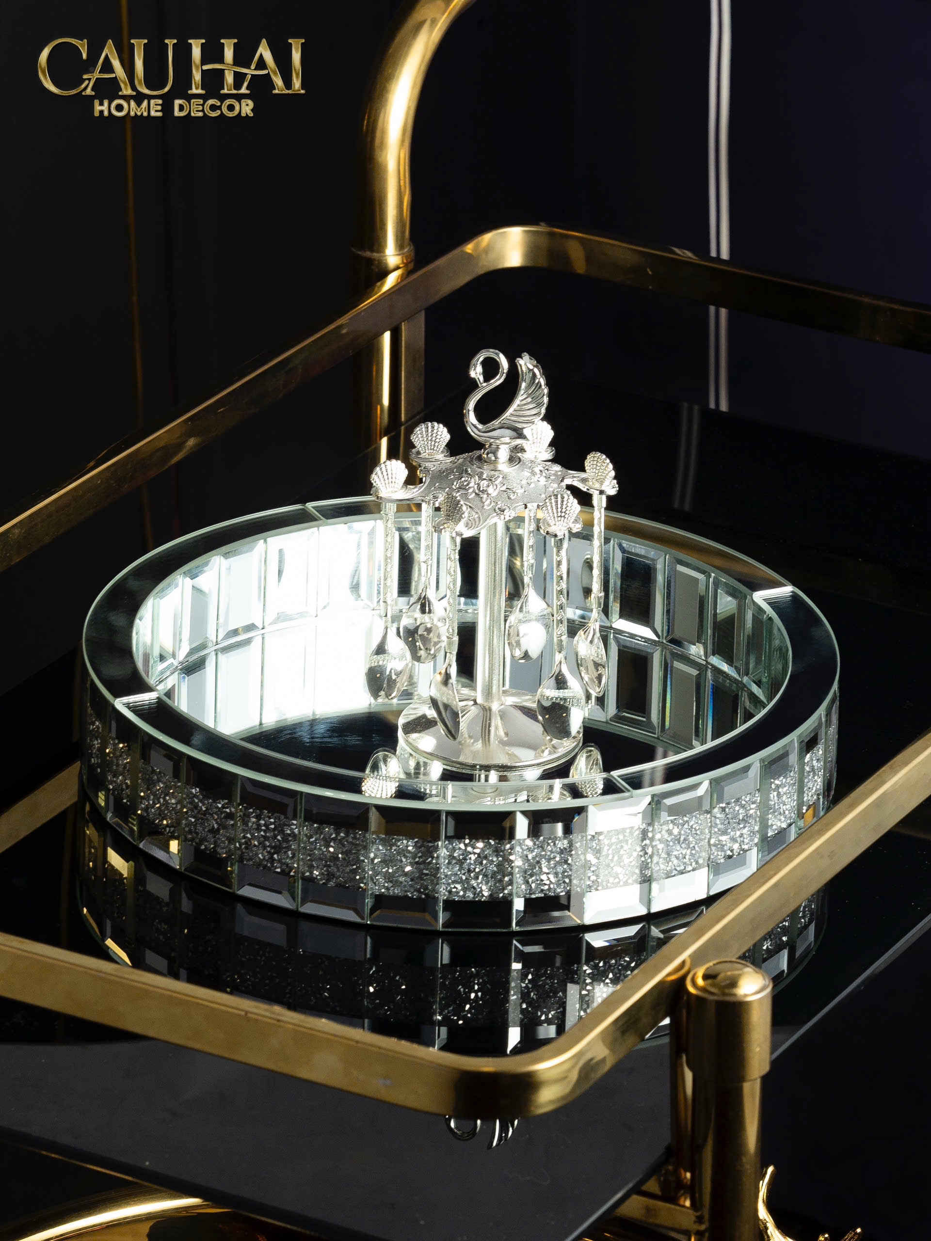 SET MUỖNG - SILVER COFFEE SPOON SWAN CAROUSEL 6 CÁI-CẬU HAI HOME DECOR