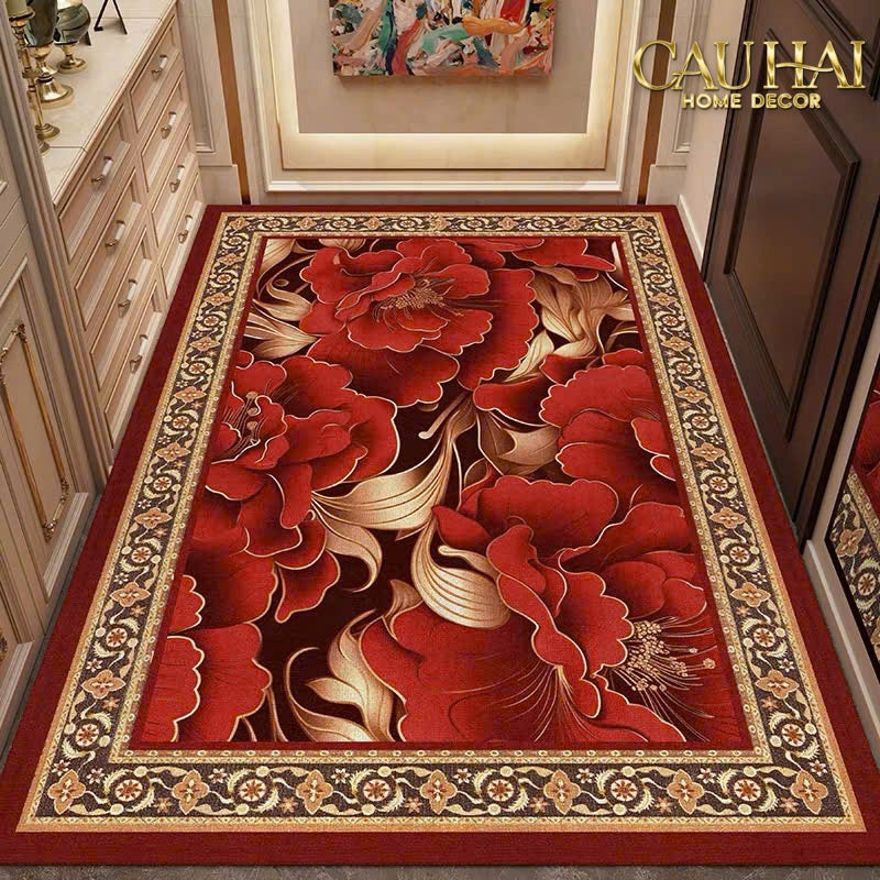 Thảm Cửa Nhung Bỉ 100X140 - Luxueux Velour Tapis Pivoine Du Palais-CẬU HAI HOME DECOR