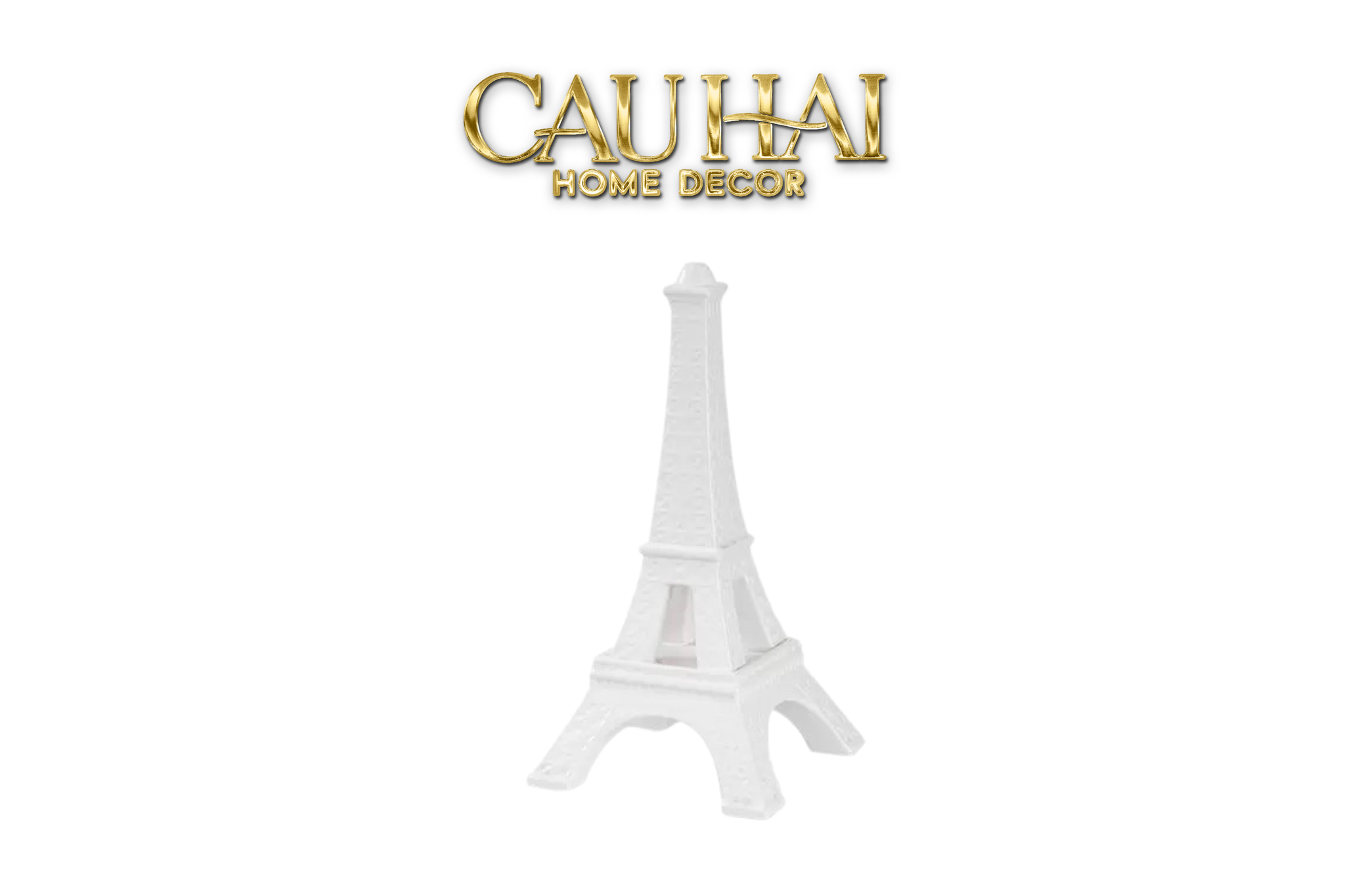 Tượng Tháp Eiffel Opal White Tower H32-CẬU HAI HOME DECOR