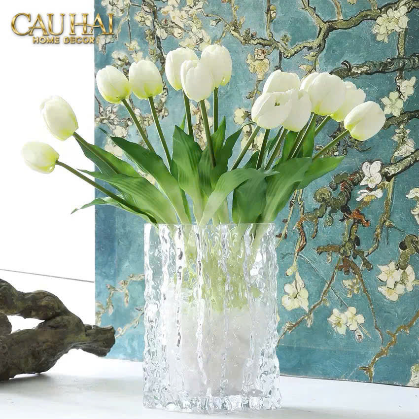 SET 5 HOA TULIP SOFTY MULBERRY / SESAME / ROUGE 35CM-CẬU HAI HOME DECOR