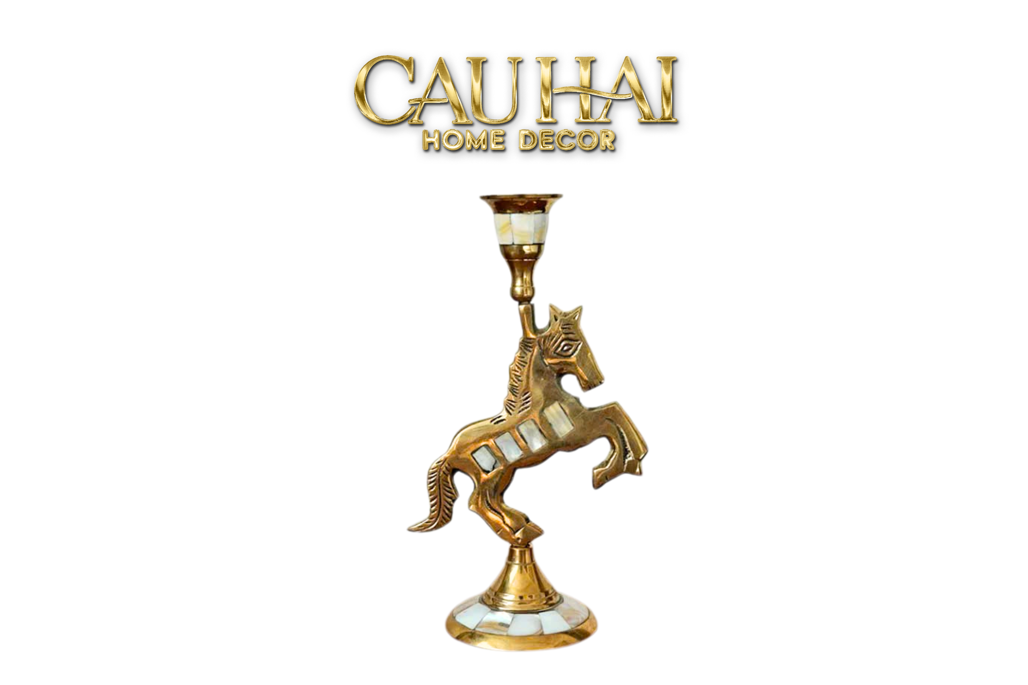 Đế Nến Mahogany Cheval Majesté – Gilded-CẬU HAI HOME DECOR