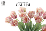 SET 2 CÀNH HOA PARROT TULIP POWDER PINK / FUCHSIA-CẬU HAI HOME DECOR