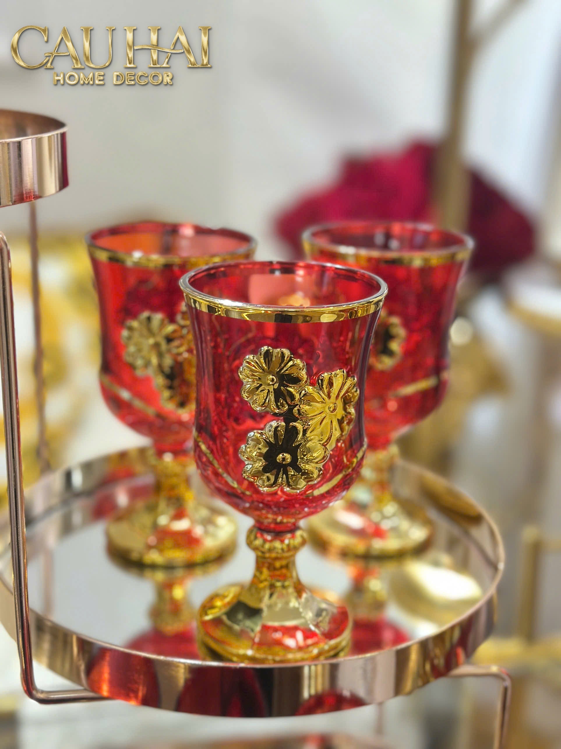 Set Binh Nuoc Thuy Tinh Grand Marquis Rubis Rouge Glass 7pcs