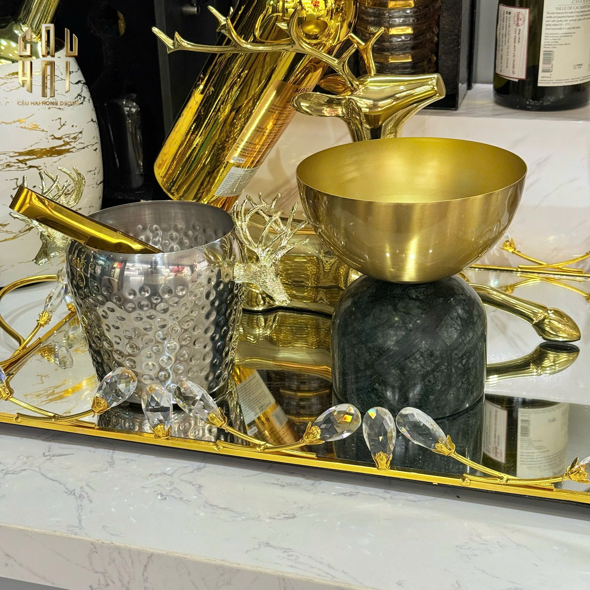 Fleur De Glace Mirror Tray 35X45