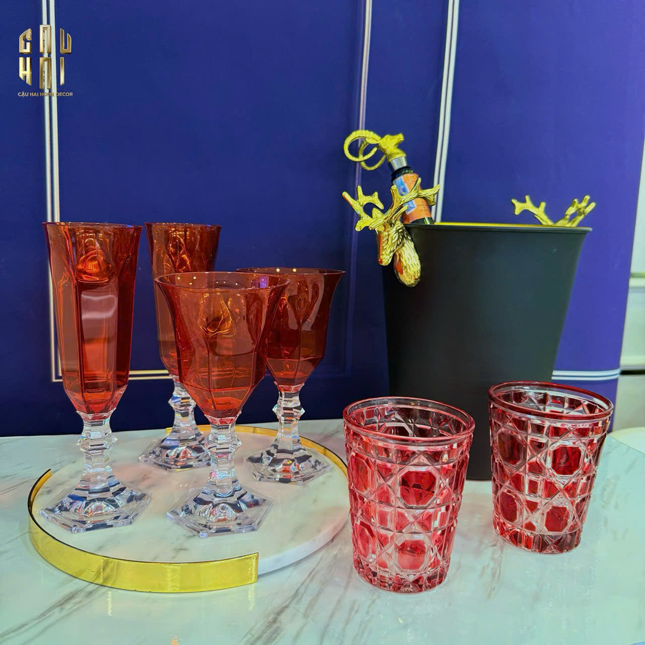 PP Acrylic Ruby Rouge Wine Glasses H18.5 270ML