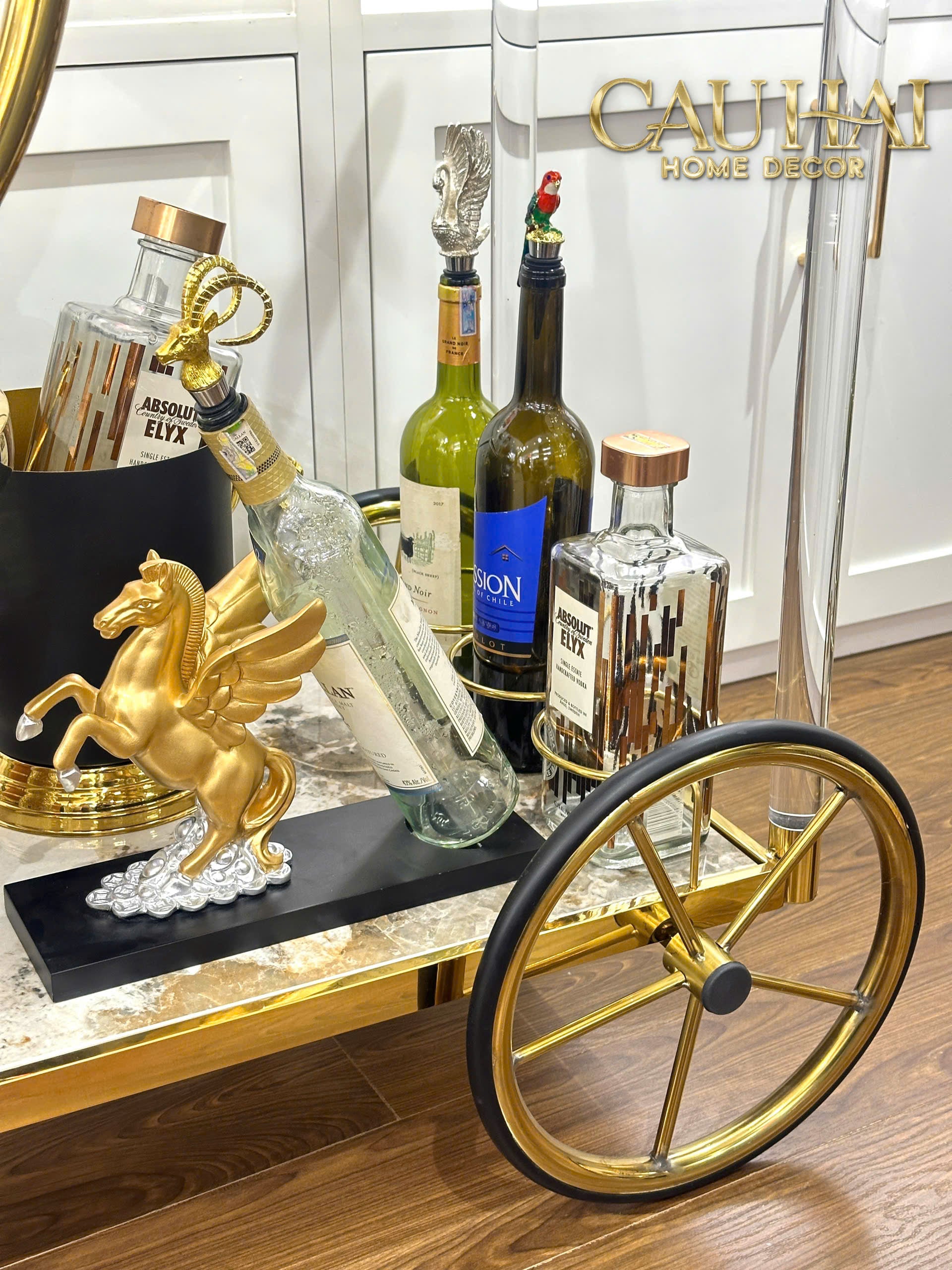 Maison Couture - Xe Đẩy Quầy Bar Grand Marble Aurelia Bar Cart Trolley 40x90x90