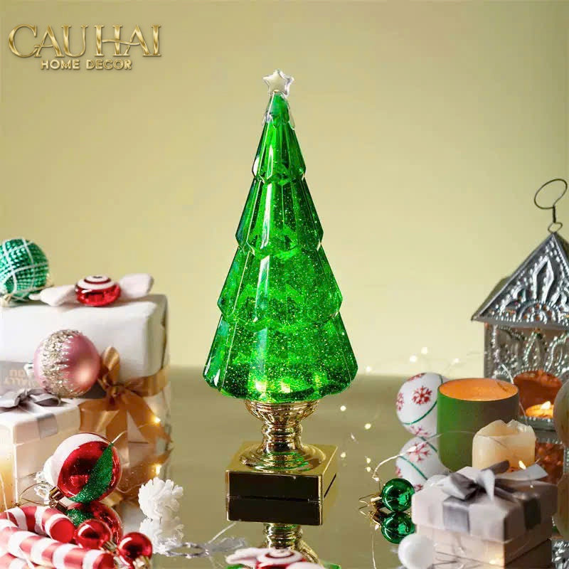 Fêtes Couture - Tượng Cây Thông Noel Acrylic Crystal Facet Tree D'Or Emerald H35-TRANG TRÍ GIÁNG SINH-CẬU HAI HOME DECOR-CẬU HAI HOME DECOR