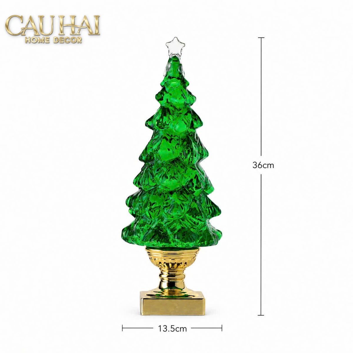 Fêtes Couture - Tượng Cây Thông Noel Acrylic Sapin Givré Emerald D'Or H35-TRANG TRÍ GIÁNG SINH-CẬU HAI HOME DECOR-CẬU HAI HOME DECOR