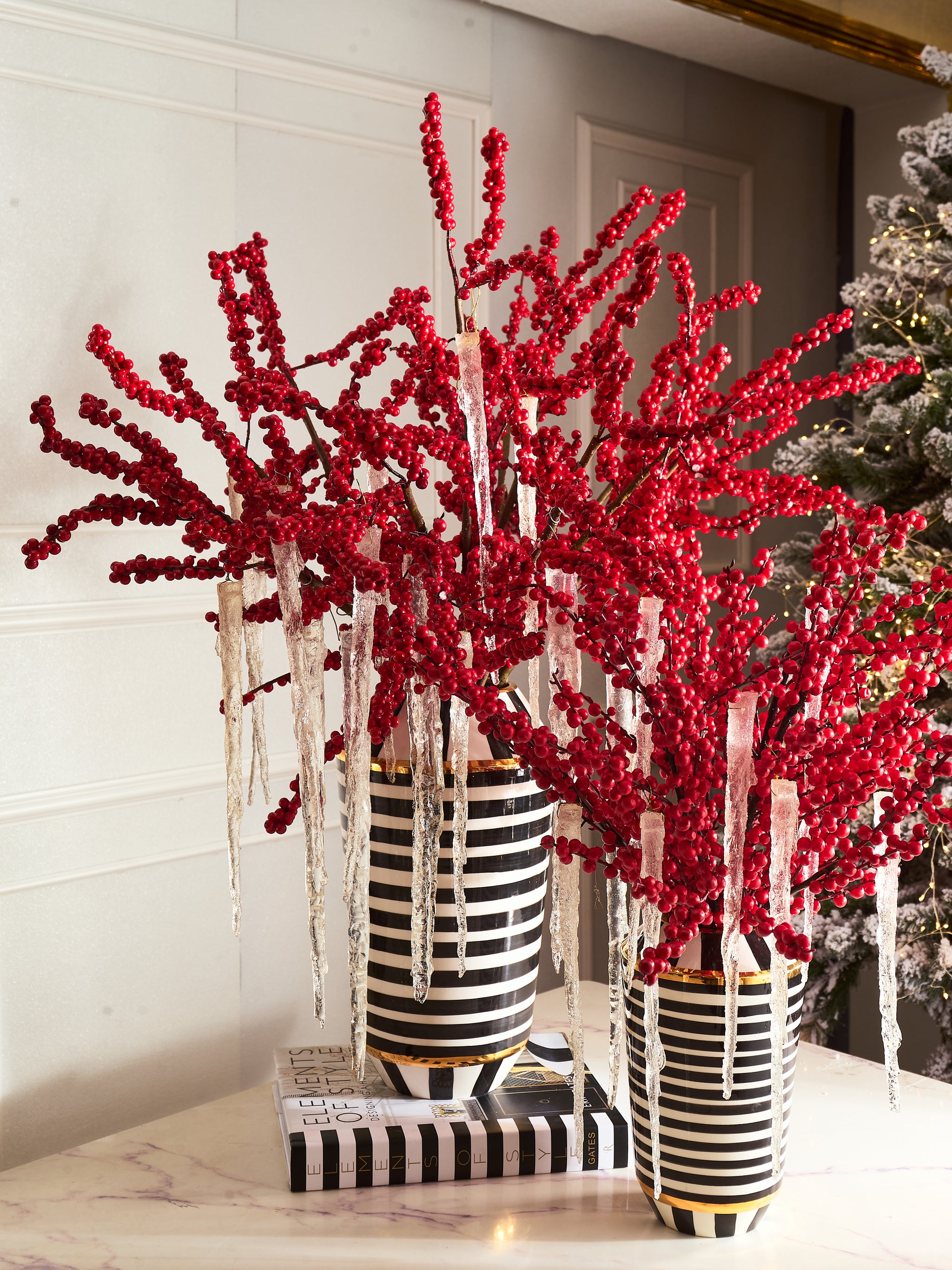 Fêtes Couture - Set Bình Và Hoa Winterberry Icicle H26-CẬU HAI HOME DECOR