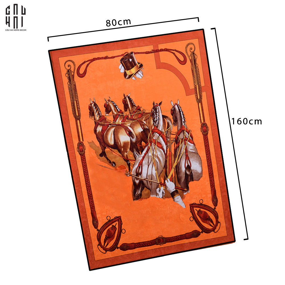 Thảm Bed Nhung Bỉ 80X200 Imperial Equestrian Roman Chariot Bedding Rug-CẬU HAI HOME DECOR