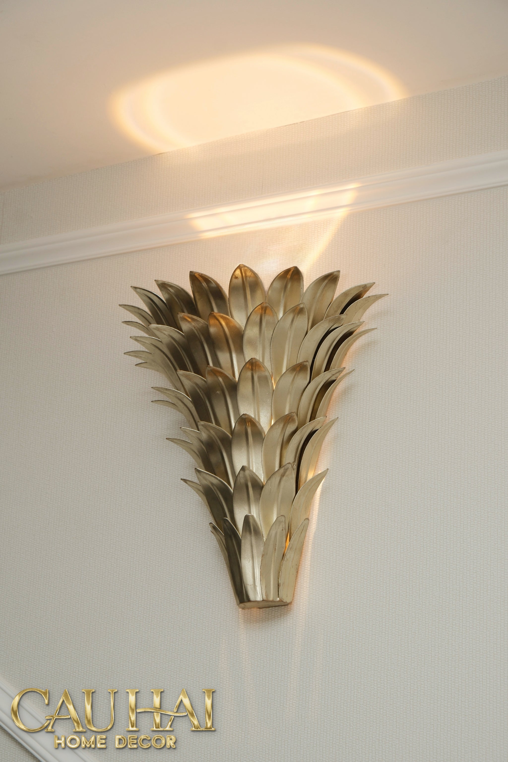 Maison Coutour - 14K Gold Plated Wall Lamp Palm Leaf Lumière D'Or