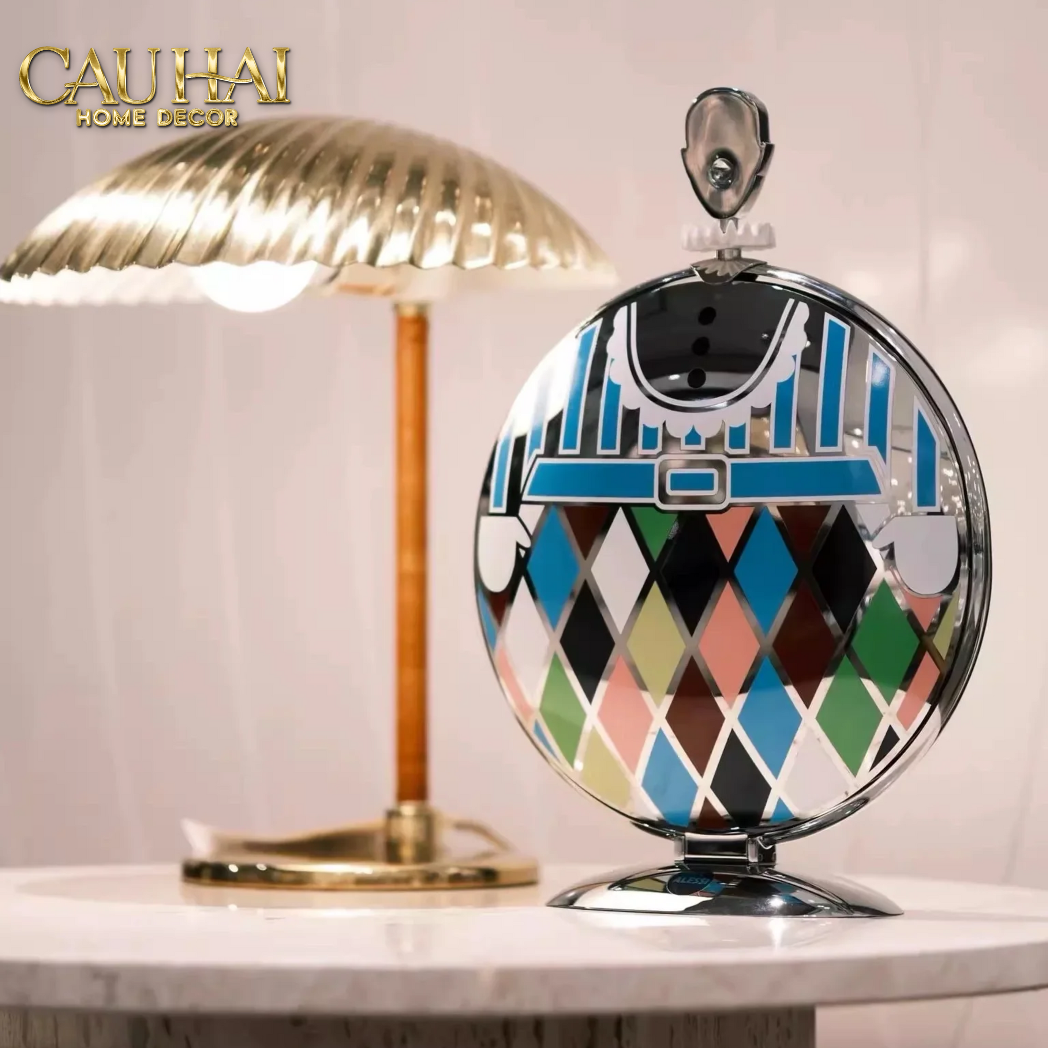 KHAY FRUIT & DESSERT ÉTAGÈRE HARLEQUIN LMT – CRYSTAL STEEL TRAY-CẬU HAI HOME DECOR