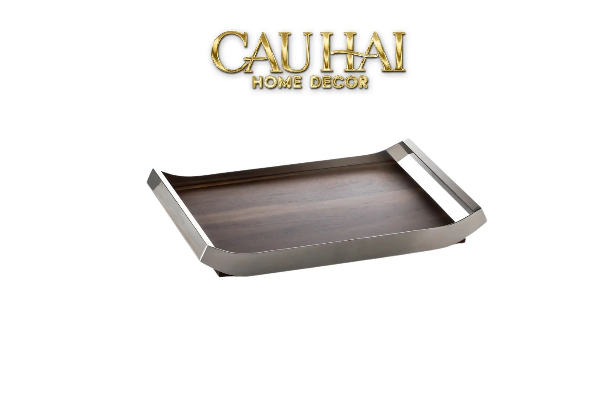 Khay Trang Trí Gỗ Chữ Nhật Sterling Walnut 45x30