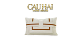 Gối Da Cadre Harnais Ivory Cognac 30x50-VỎ GỐI SOFA-CẬU HAI HOME DECOR