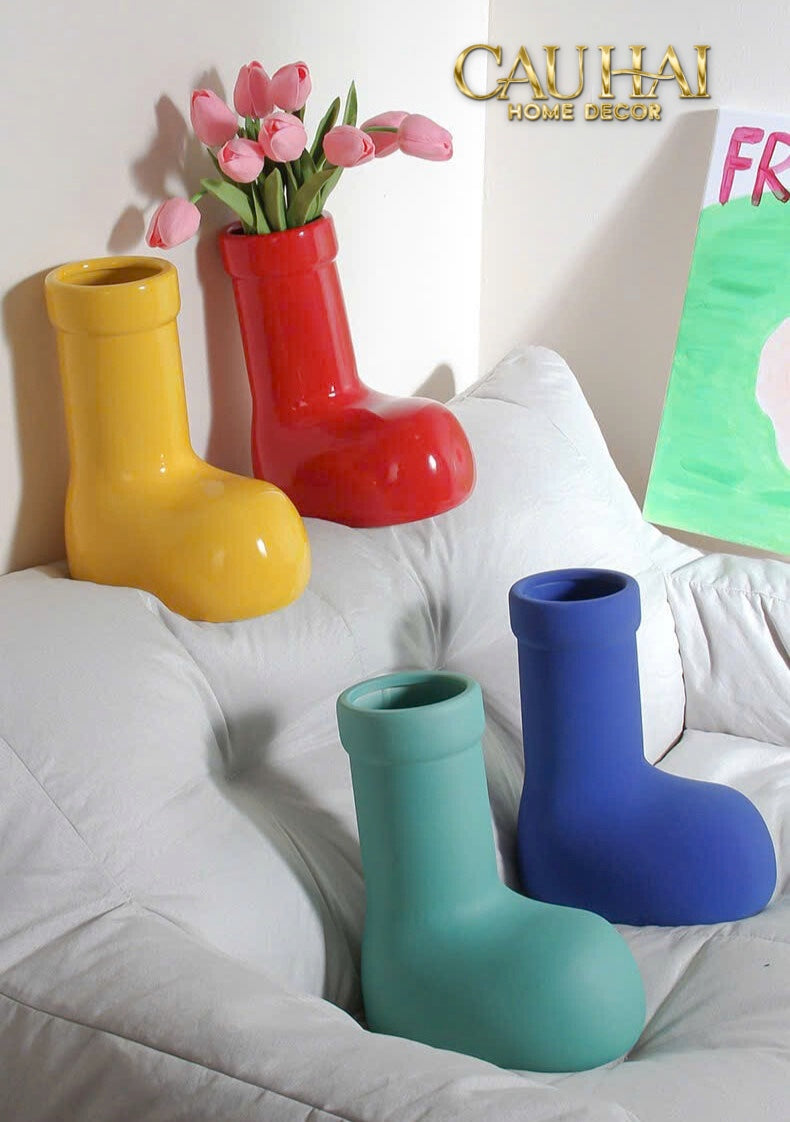 FÊTES COUTURE - BÌNH HOA ROUGE GLOSSY BUBBLR BOOT VASE-CẬU HAI HOME DECOR