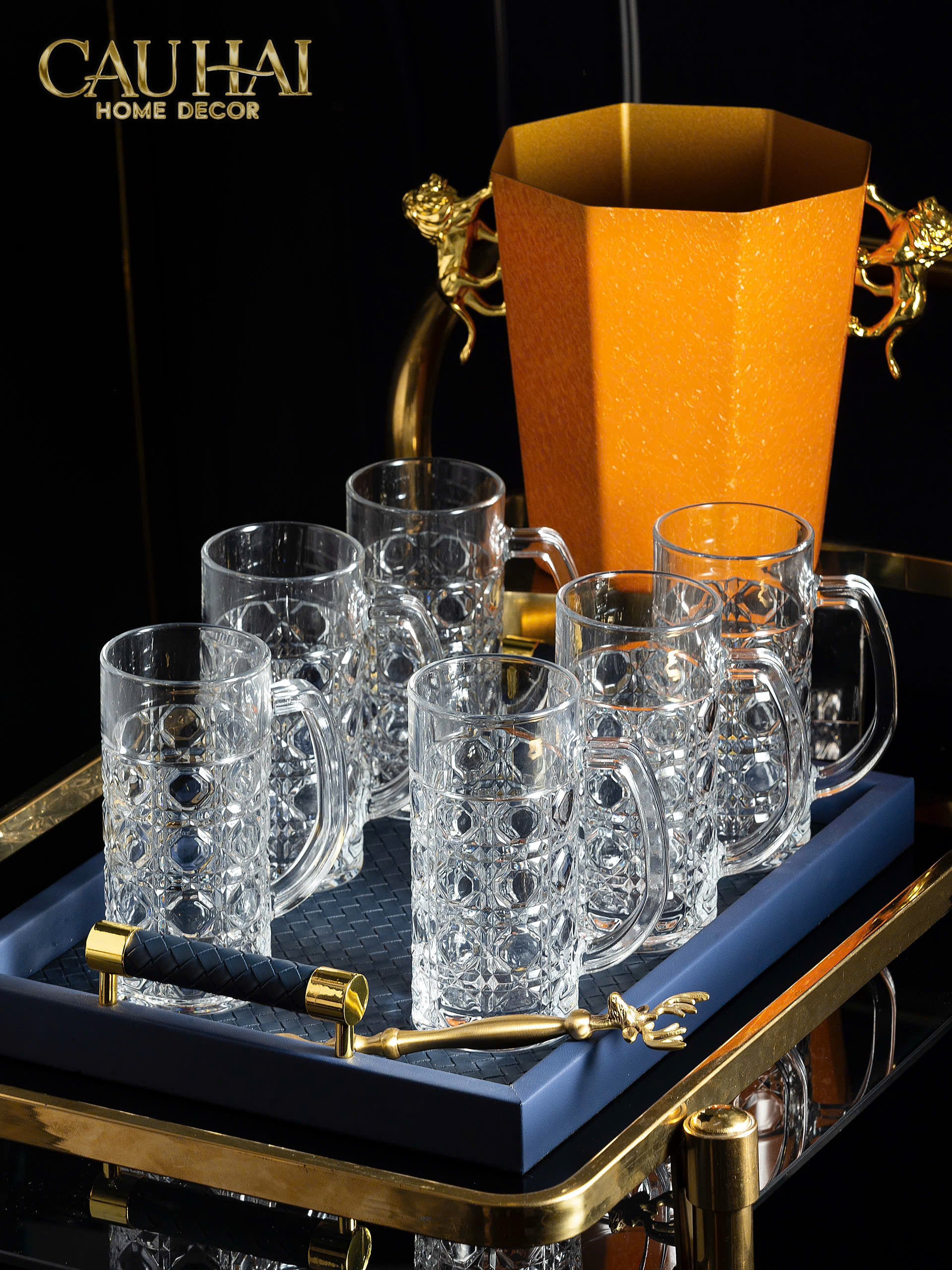 SET 6 LY CRYSTAL CUT - CANNAGE CRAFT MUG 500ML-CẬU HAI HOME DECOR