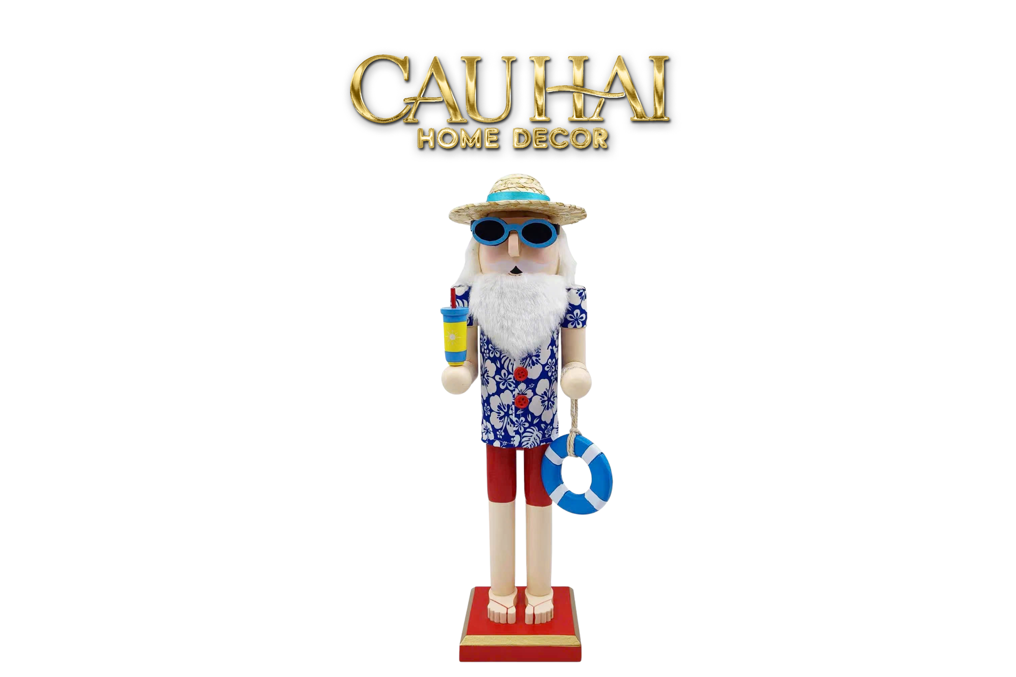 Fêtes Couture - Tượng Nutcracker Hawaii 38Cm-CẬU HAI HOME DECOR